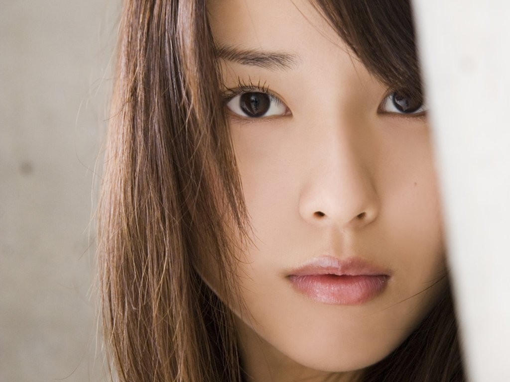 People 1024x768 Erika Toda Asian women face brunette brown eyes closeup looking at viewer