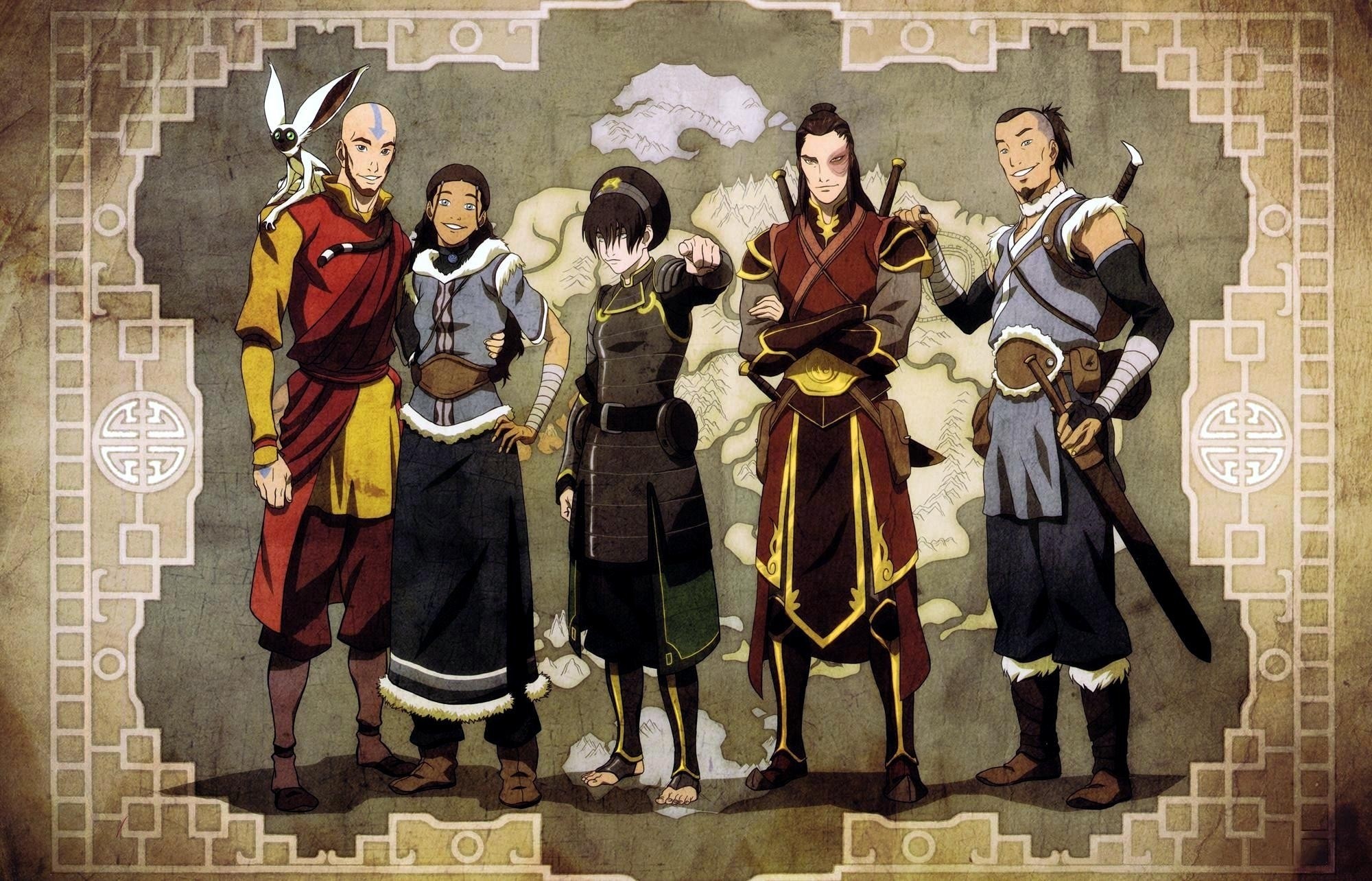 General 2000x1284 Aang Avatar: The Last Airbender Toph Beifong Prince Zuko Sokka anime digital art
