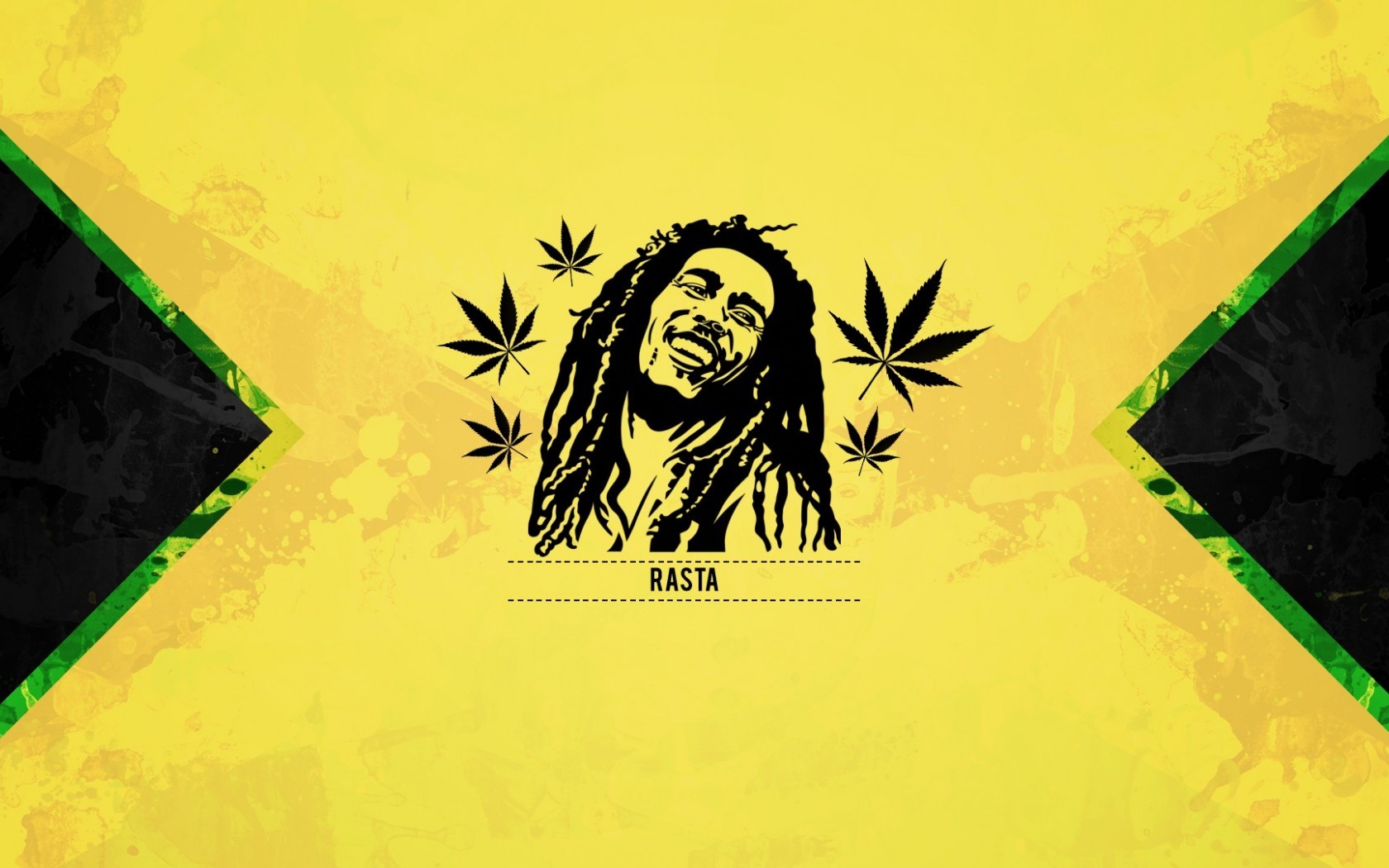 General 1680x1050 Bob Marley minimalism men music yellow background yellow smiling Rastafari singer