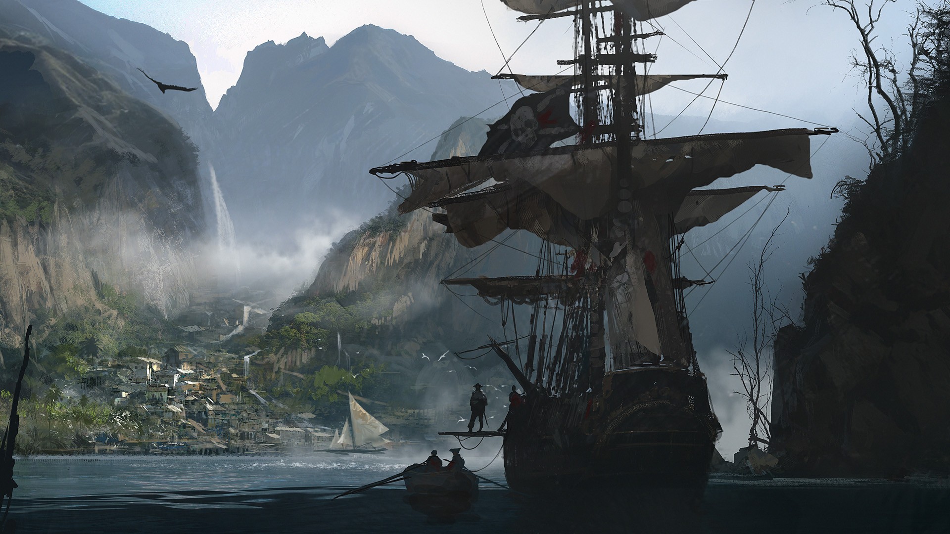 General 1920x1080 old ship pirates Assassin's Creed: Black Flag artwork ship video games
