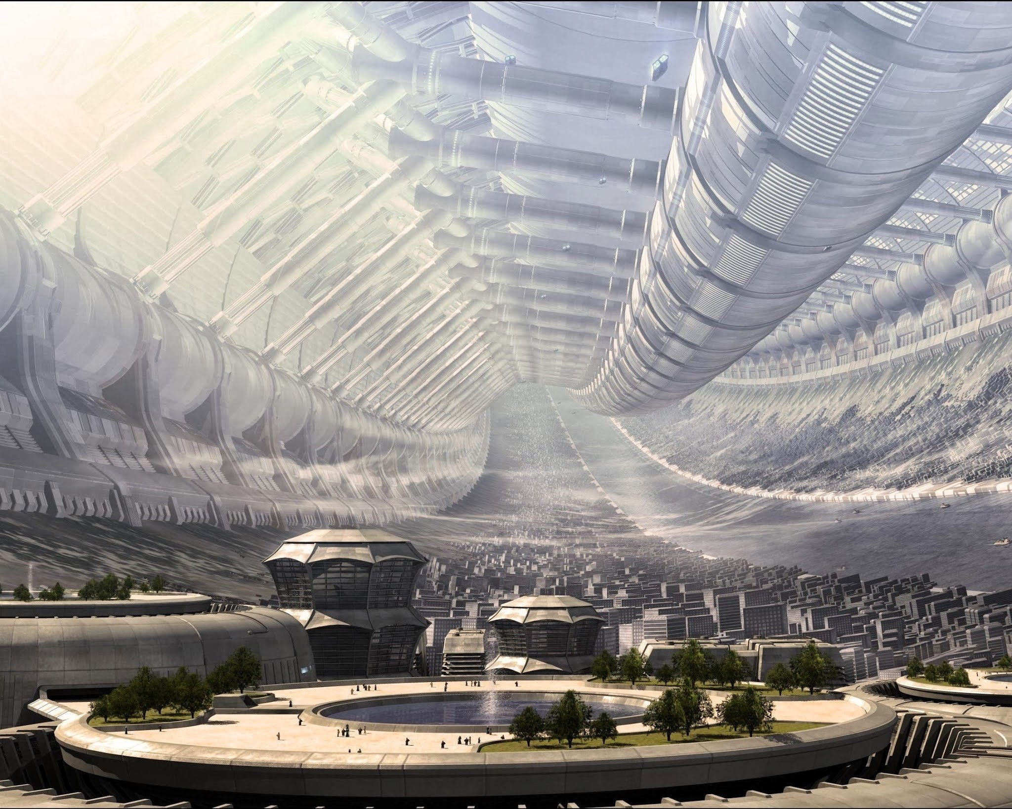 General 2048x1638 science fiction space station futuristic city futuristic digital art CGI
