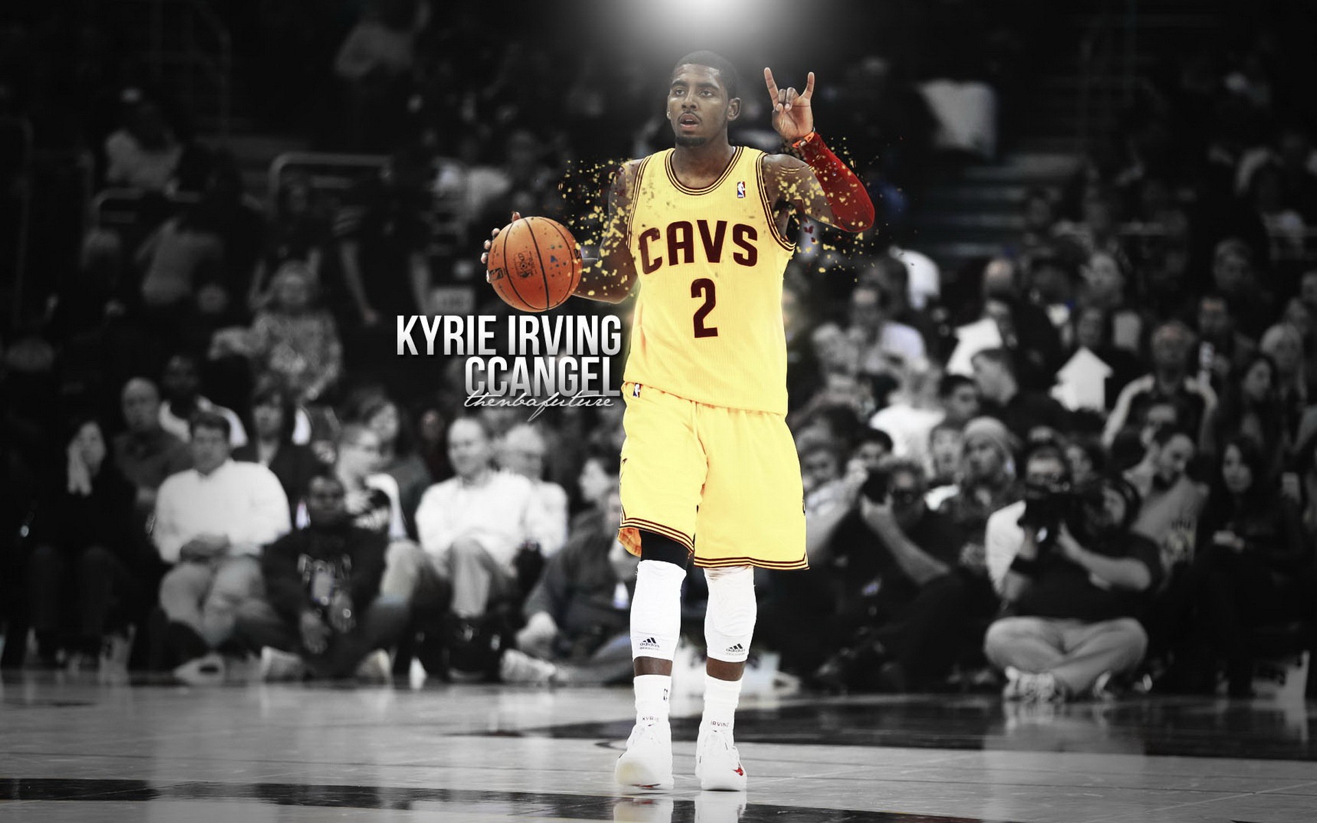 People 1920x1200 basketball selective coloring sport men Cleveland Cavaliers Kyrie Irving ball