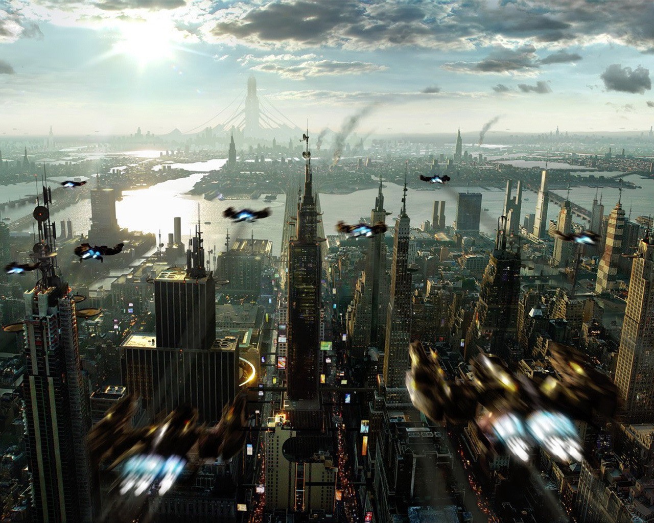 General 1280x1024 futuristic digital art futuristic city science fiction cityscape