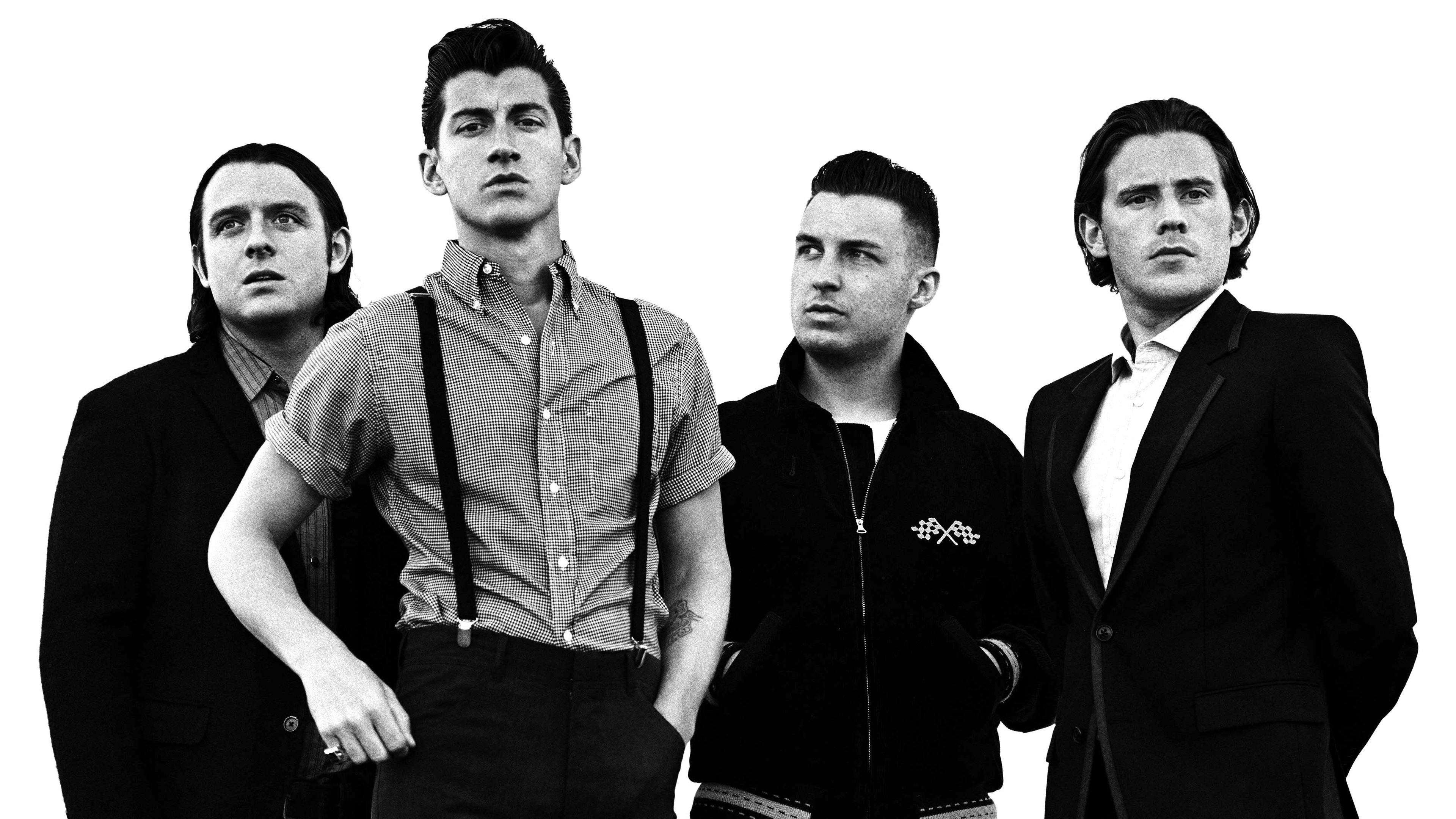 People 3840x2160 Arctic Monkeys men monochrome band music group of men simple background