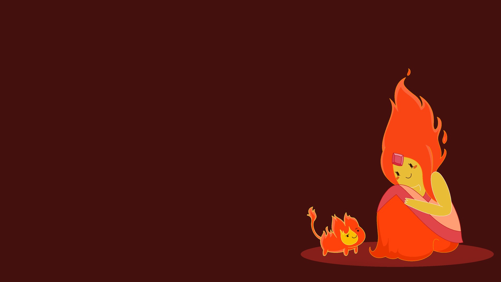 General 1920x1080 Adventure Time Flame Princess fantasy girl red background TV series digital art simple background