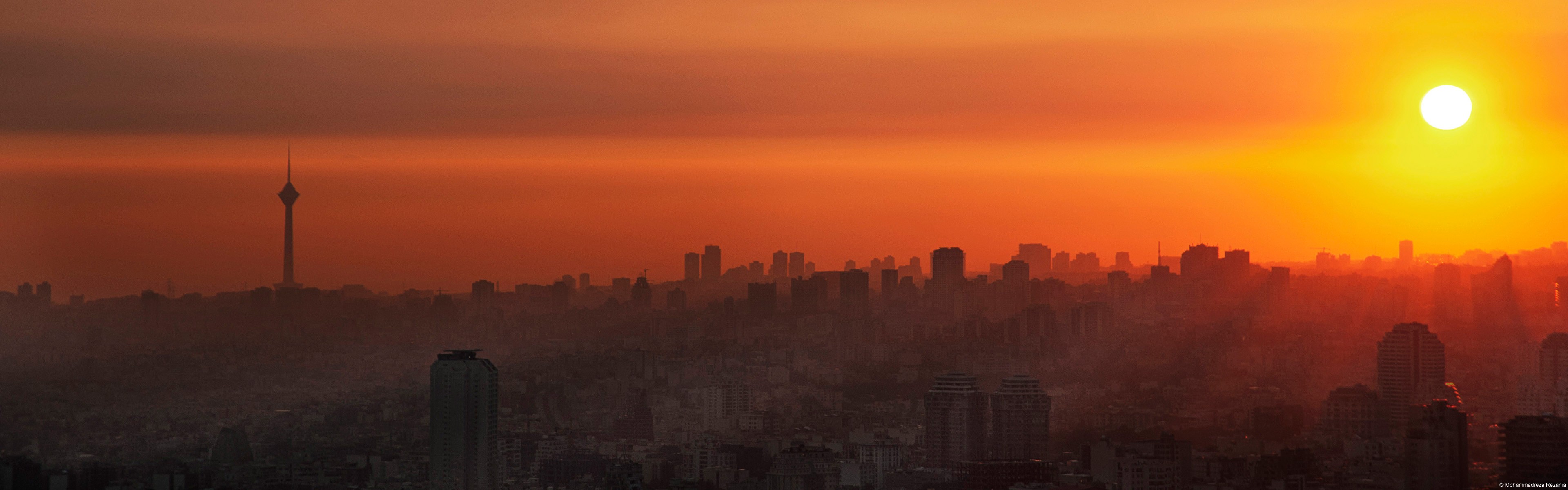 General 3840x1200 Iran Tehran city tower sunset cityscape