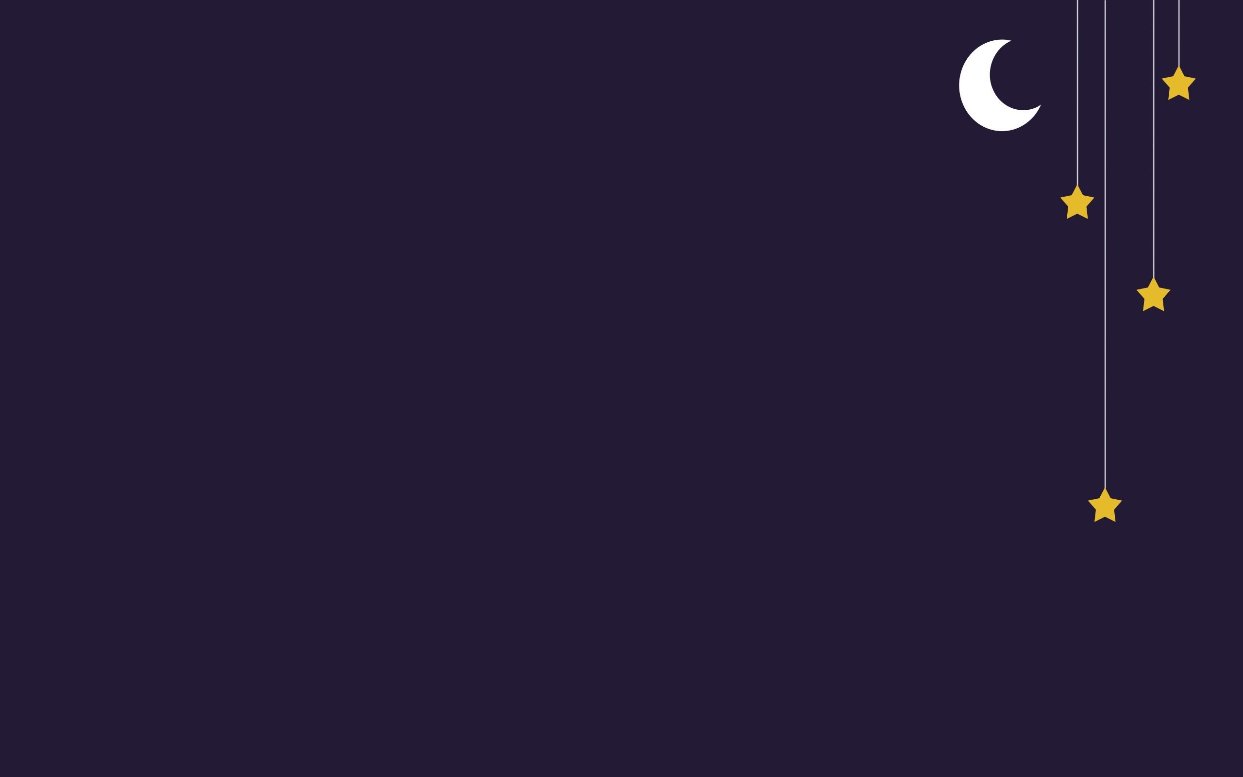 General 2560x1600 digital art minimalism simple background Moon stars lines ropes night purple background