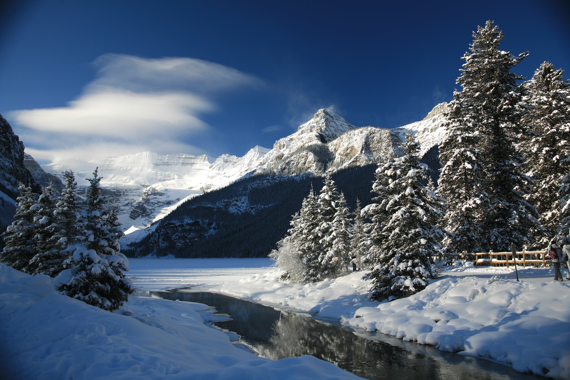General 1920x1280 winter snow snowy mountain landscape Banff National Park Lake Louise clouds mountains nature cold creeks
