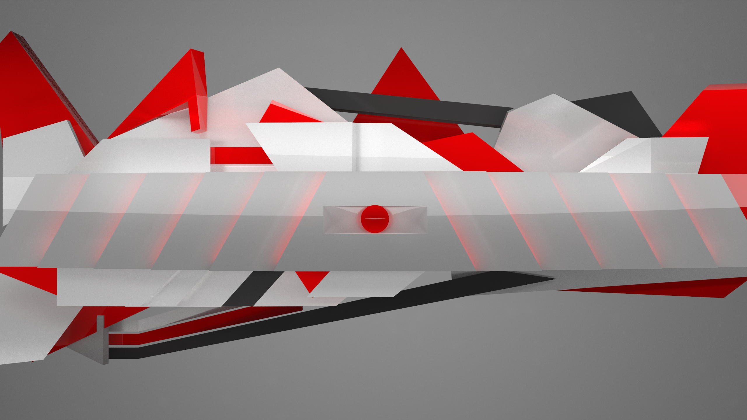 General 2560x1440 abstract shapes red black digital art artwork simple background CGI