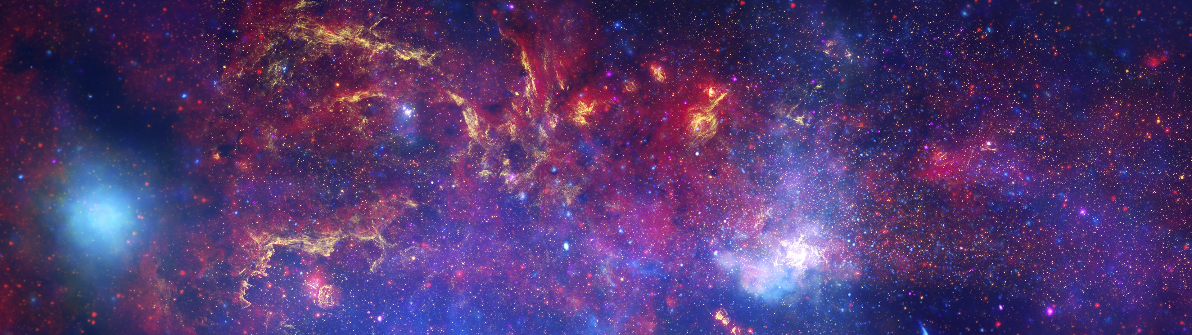 General 3840x1080 multiple display space stars colorful universe galaxy digital art space art
