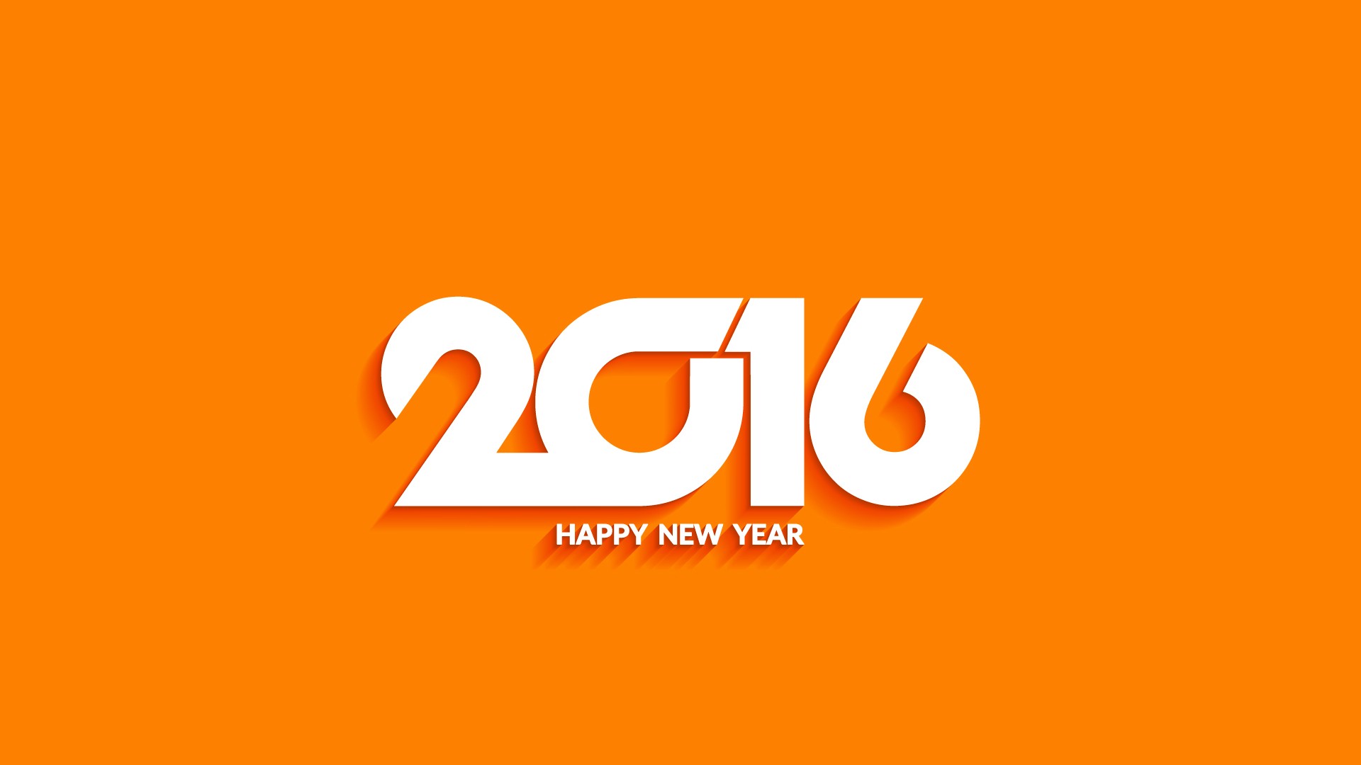 General 1920x1080 typography orange background quote New Year simple background 2016 (year) numbers