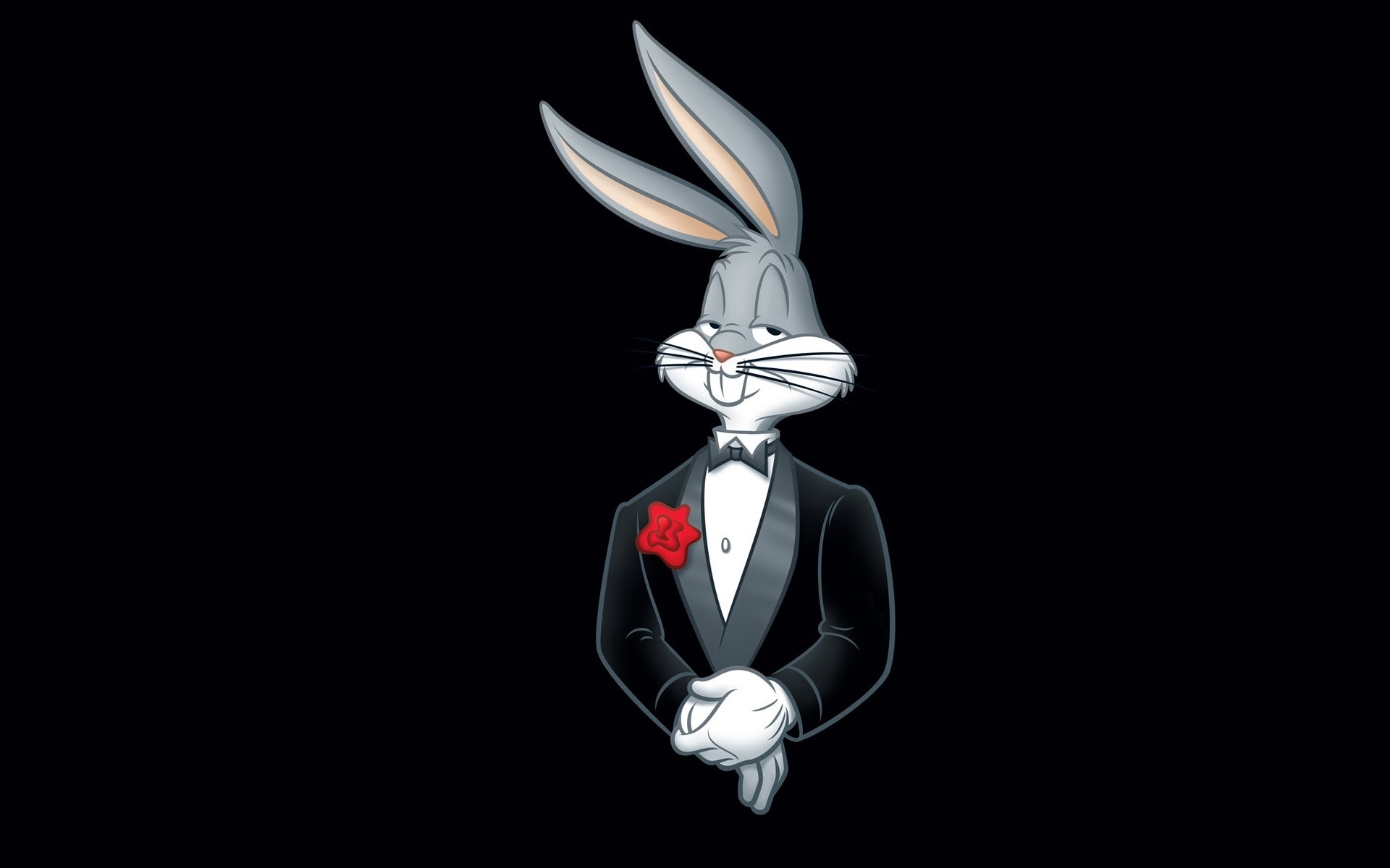General 1920x1200 cartoon Bugs Bunny Warner Brothers suits rabbits Looney Tunes black background