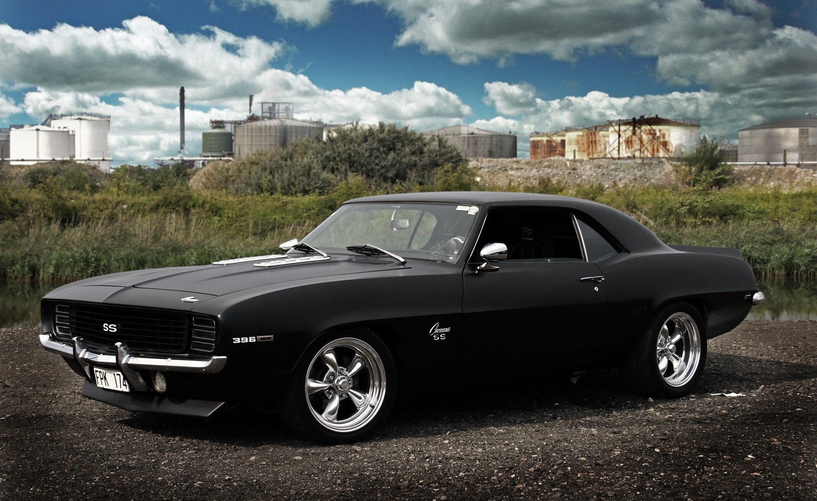 General 1680x1030 car Chevrolet Camaro SS muscle cars black cars numbers vehicle Chevrolet Chevrolet Camaro clouds American cars