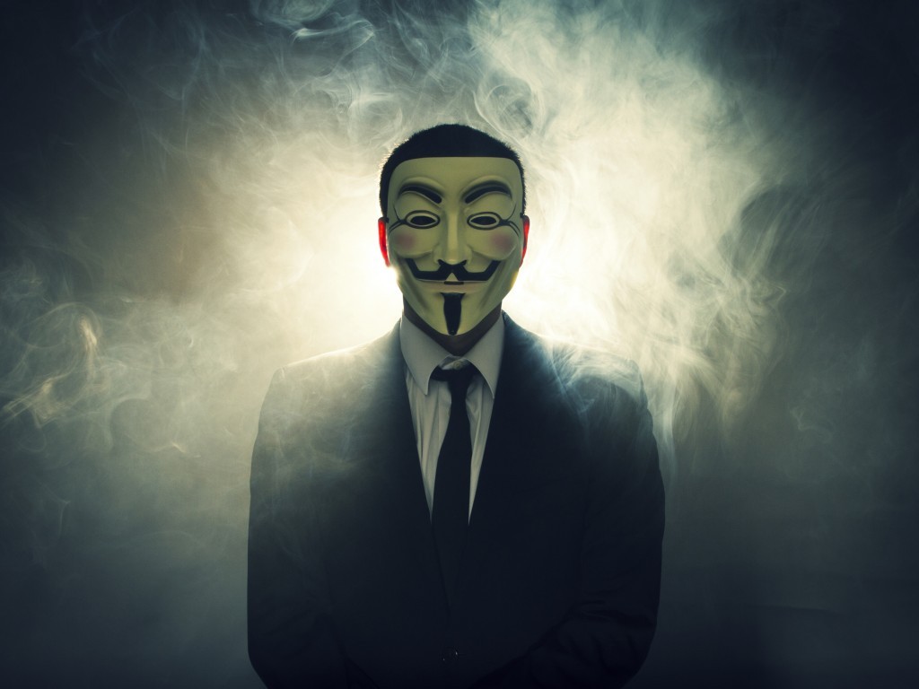 General 1024x768 Legion Anonymous (hacker group) revolution  frontal view mask suits tie Guy Fawkes mask smoke