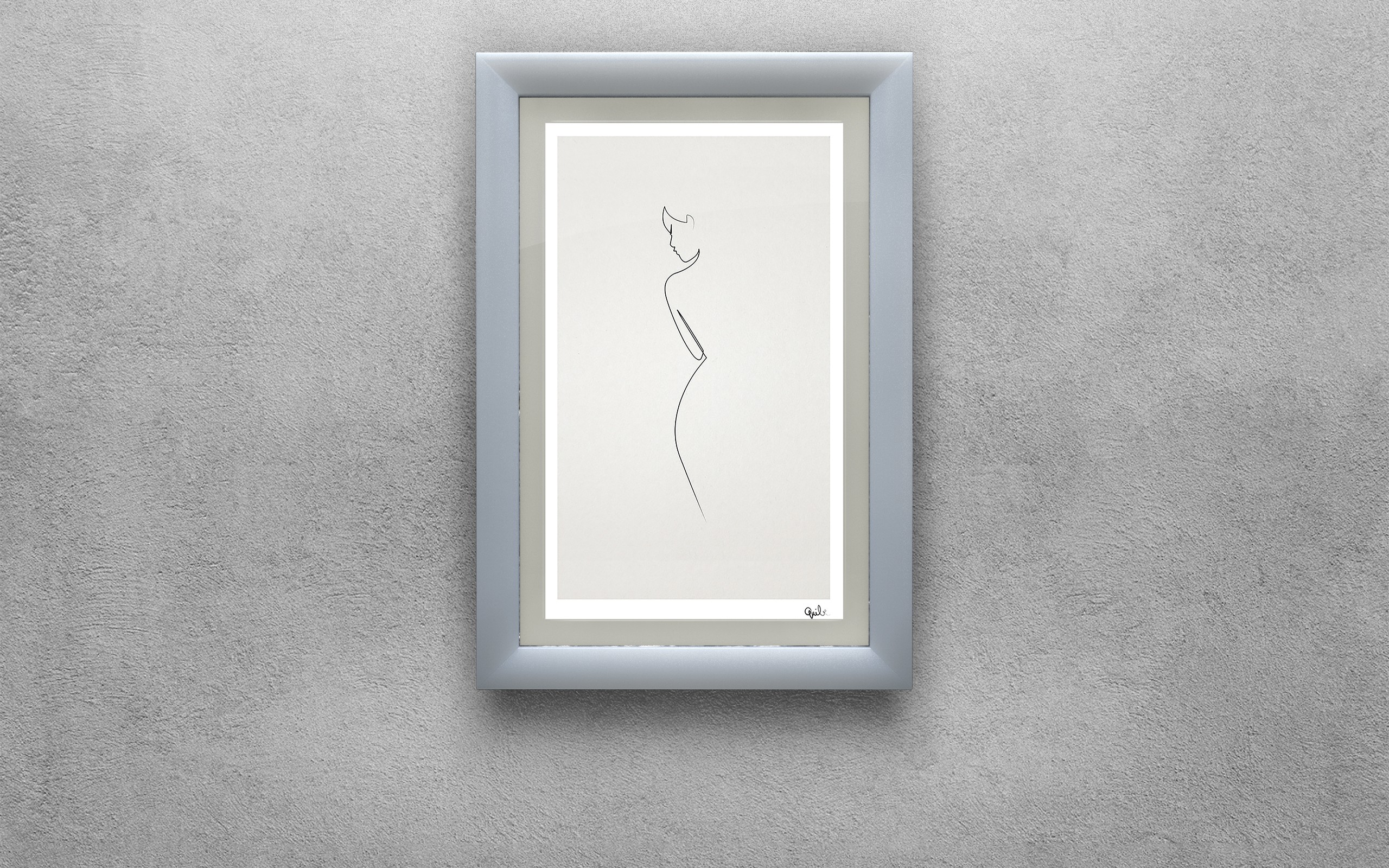 General 2560x1600 minimalism wall picture frames artwork women gray picture