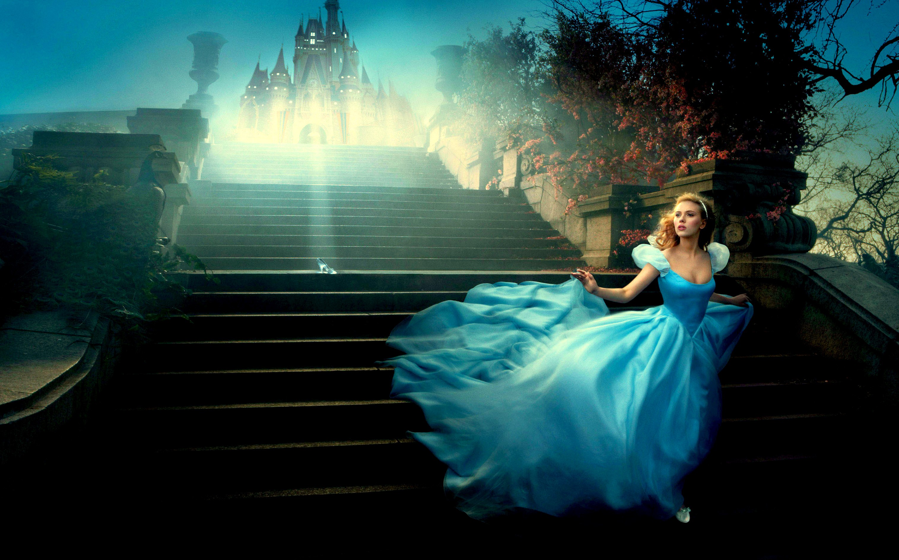 General 3030x1887 Scarlett Johansson dress blue dress castle fantasy girl women blue clothing American women actress