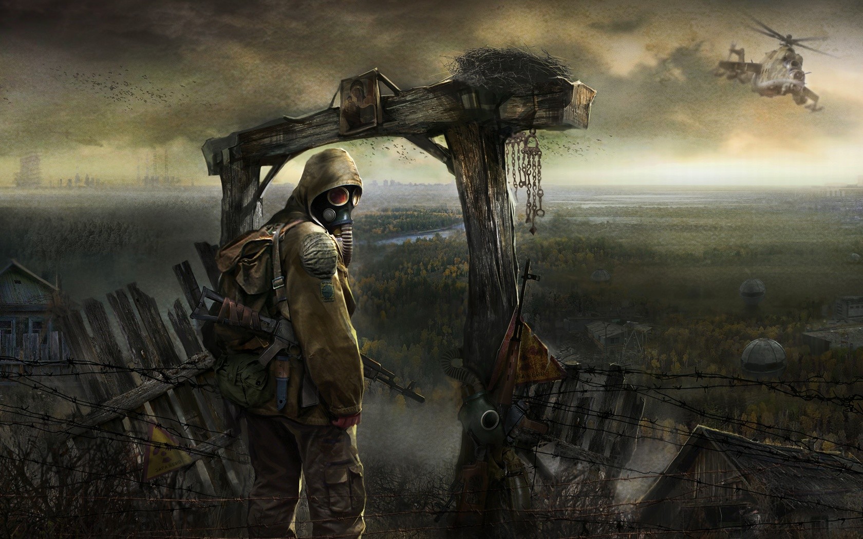 General 1680x1050 apocalyptic artwork gas masks S.T.A.L.K.E.R. S.T.A.L.K.E.R.: Shadow of Chernobyl video games PC gaming video game art