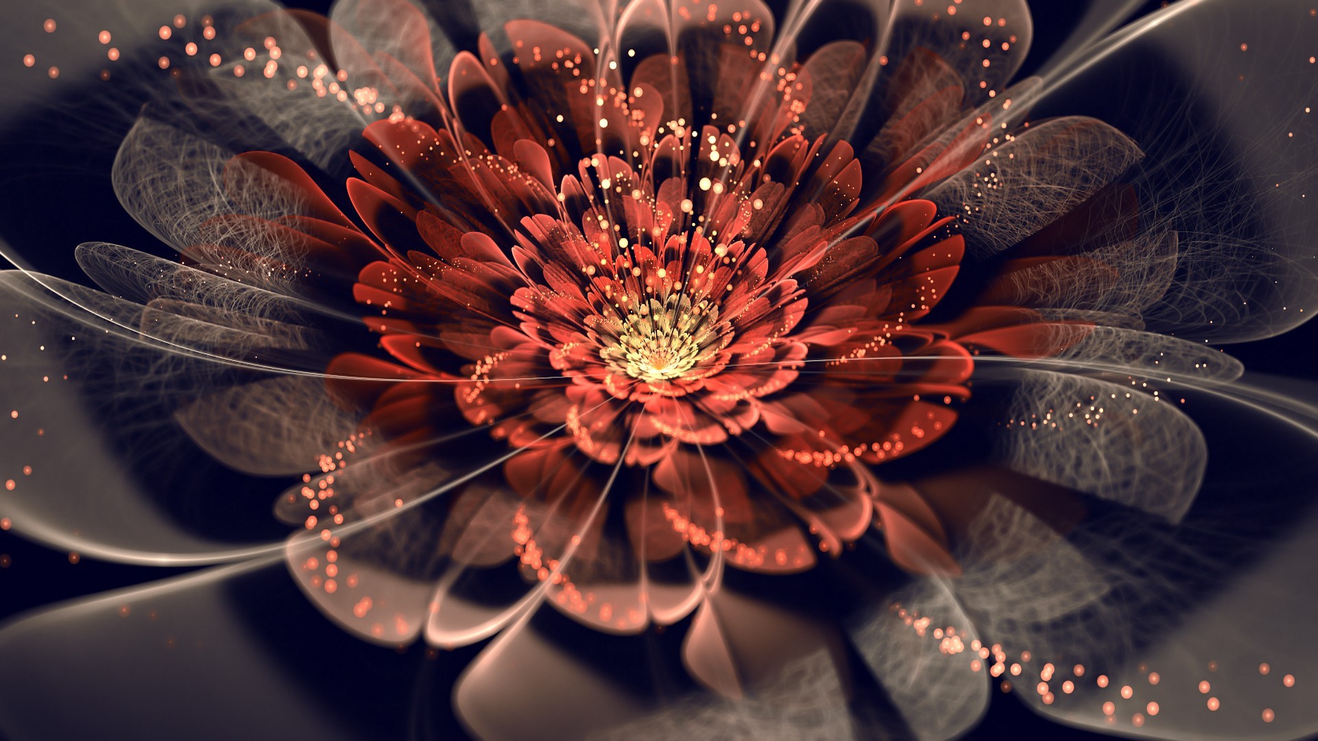General 1920x1080 flowers fractal abstract fractal flowers digital art petals plants
