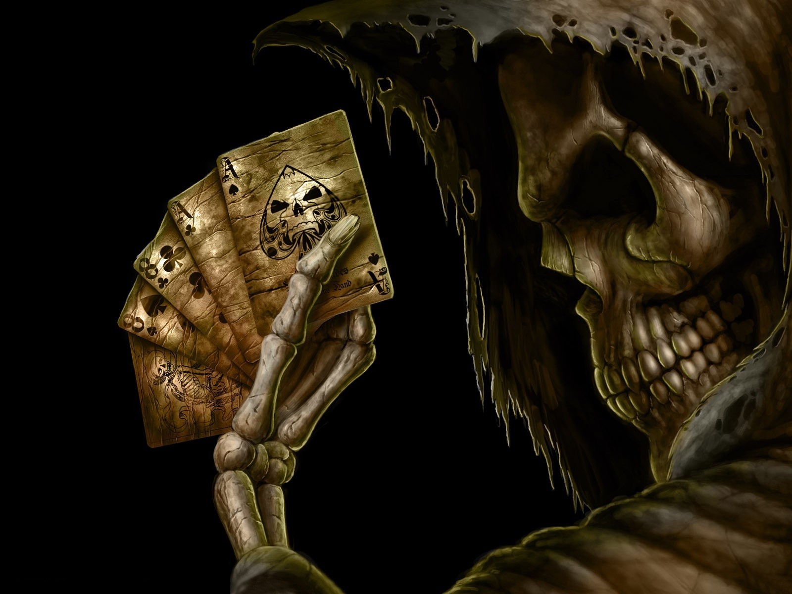 General 1600x1200 Grim Reaper bones fantasy art playing cards skull