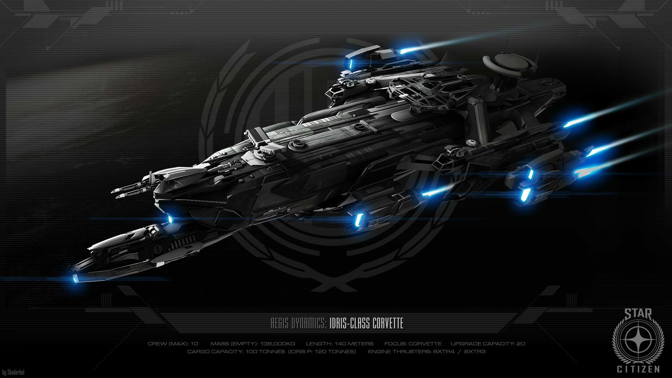 General 2560x1440 Robert Space Industries Corvette Idris spaceship Aegis Dynamics video games PC gaming vehicle Star Citizen science fiction