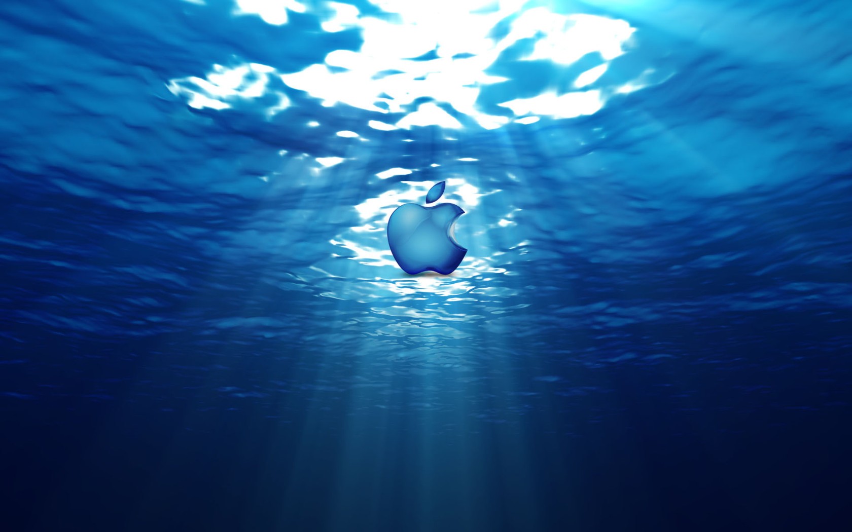 General 1680x1050 Apple Inc. underwater sun rays digital art logo