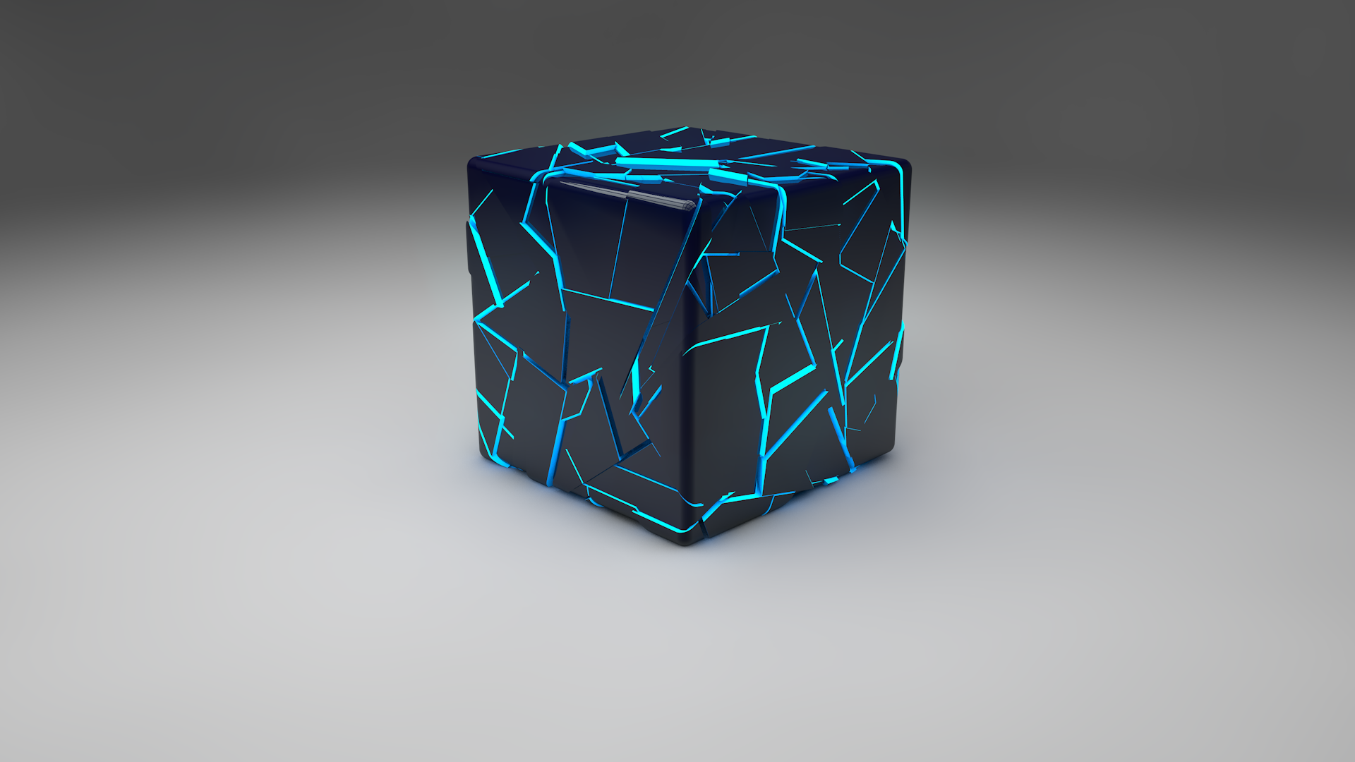 General 1920x1080 cube CGI simple background cyan