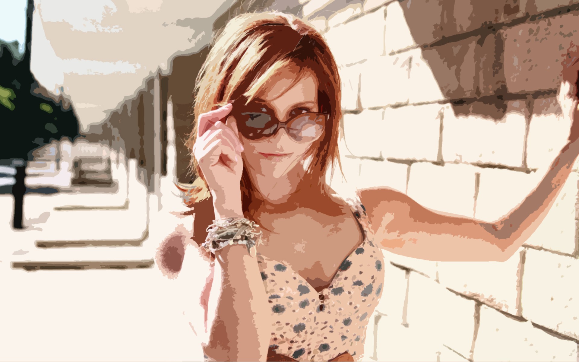 People 1920x1200 women with shades urban artwork women outdoors women looking at viewer