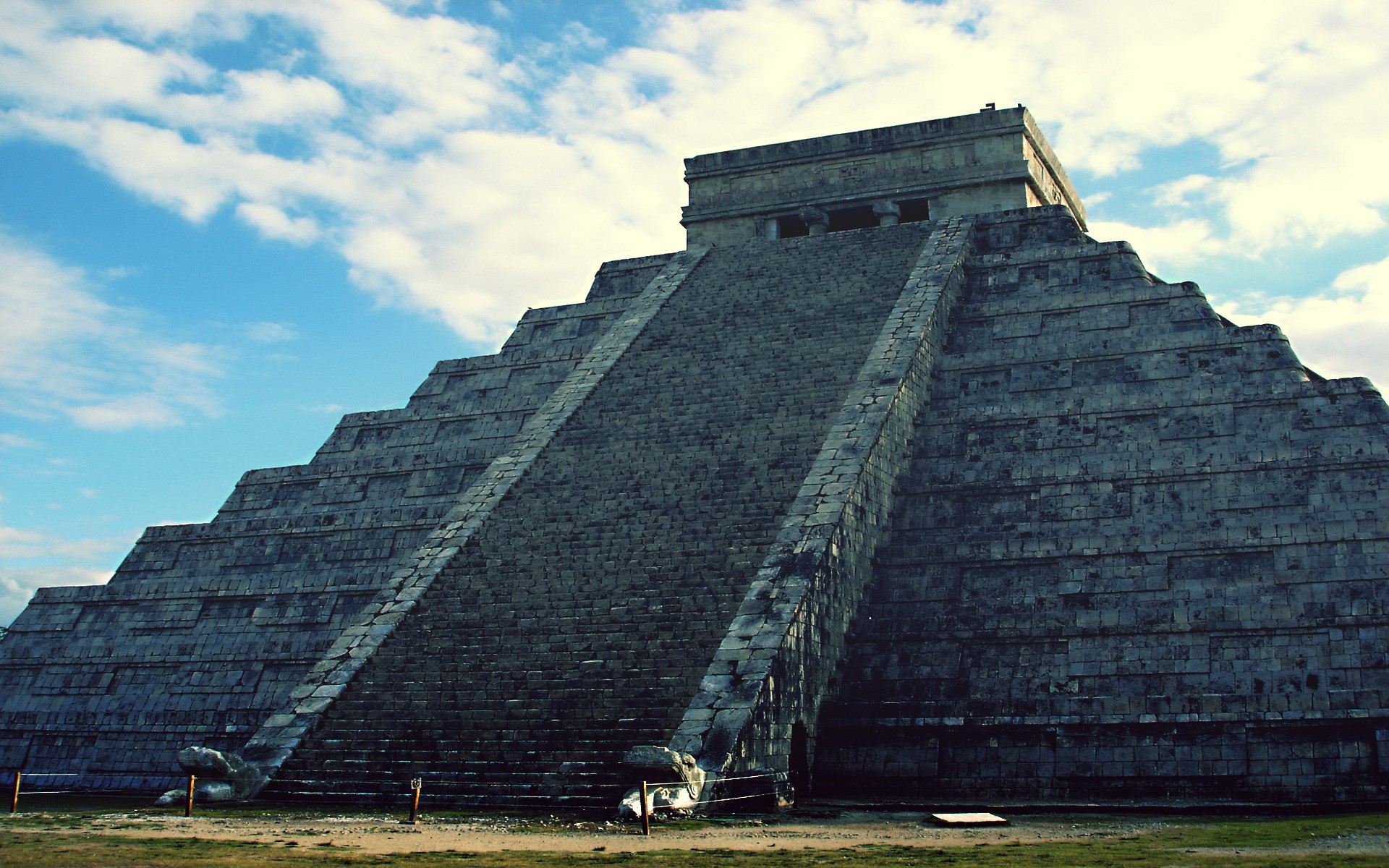General 1920x1200 cityscape Chichen Itza pyramid stairs rock stairs landmark World Heritage Site Mexico