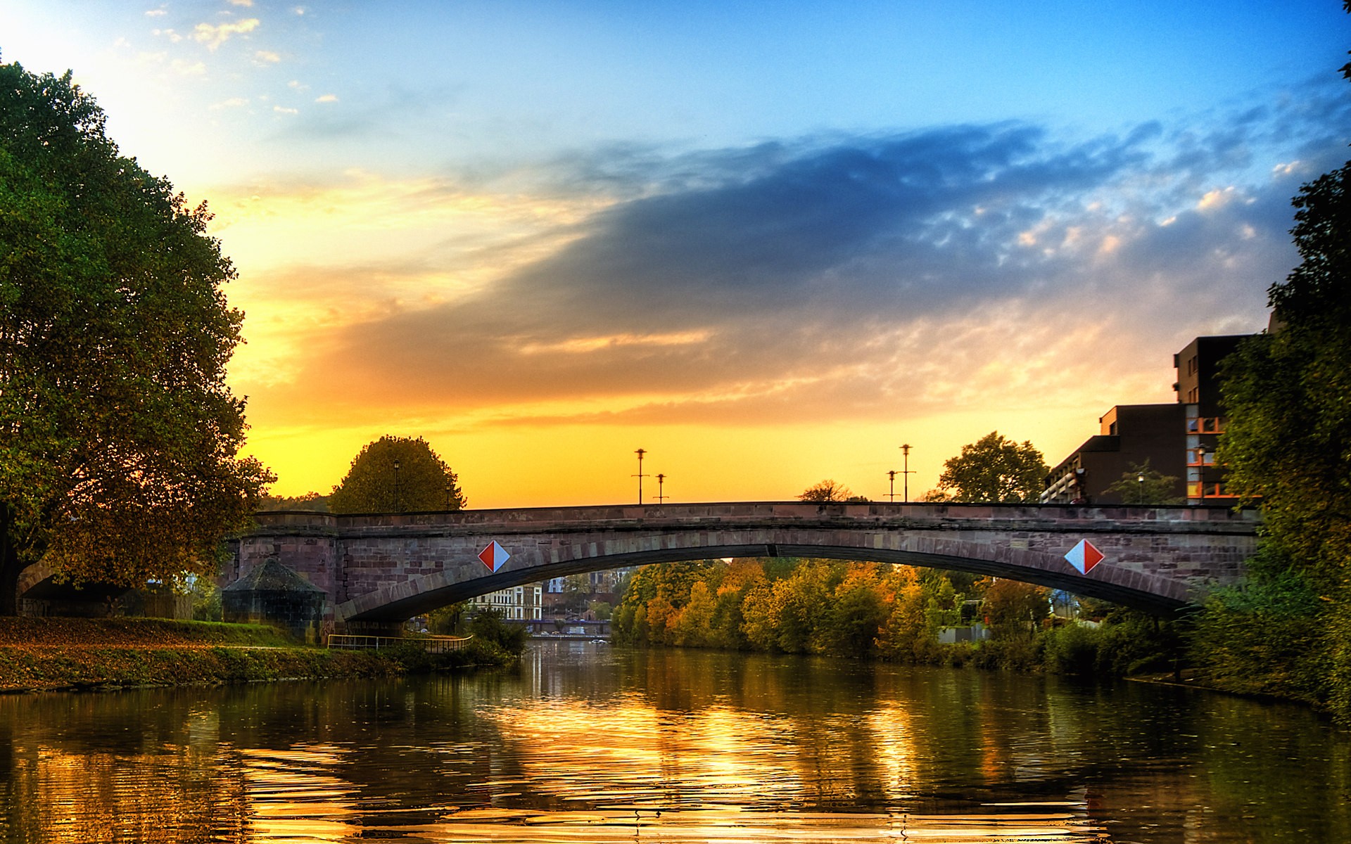 General 1920x1200 Germany bridge river sky sunlight