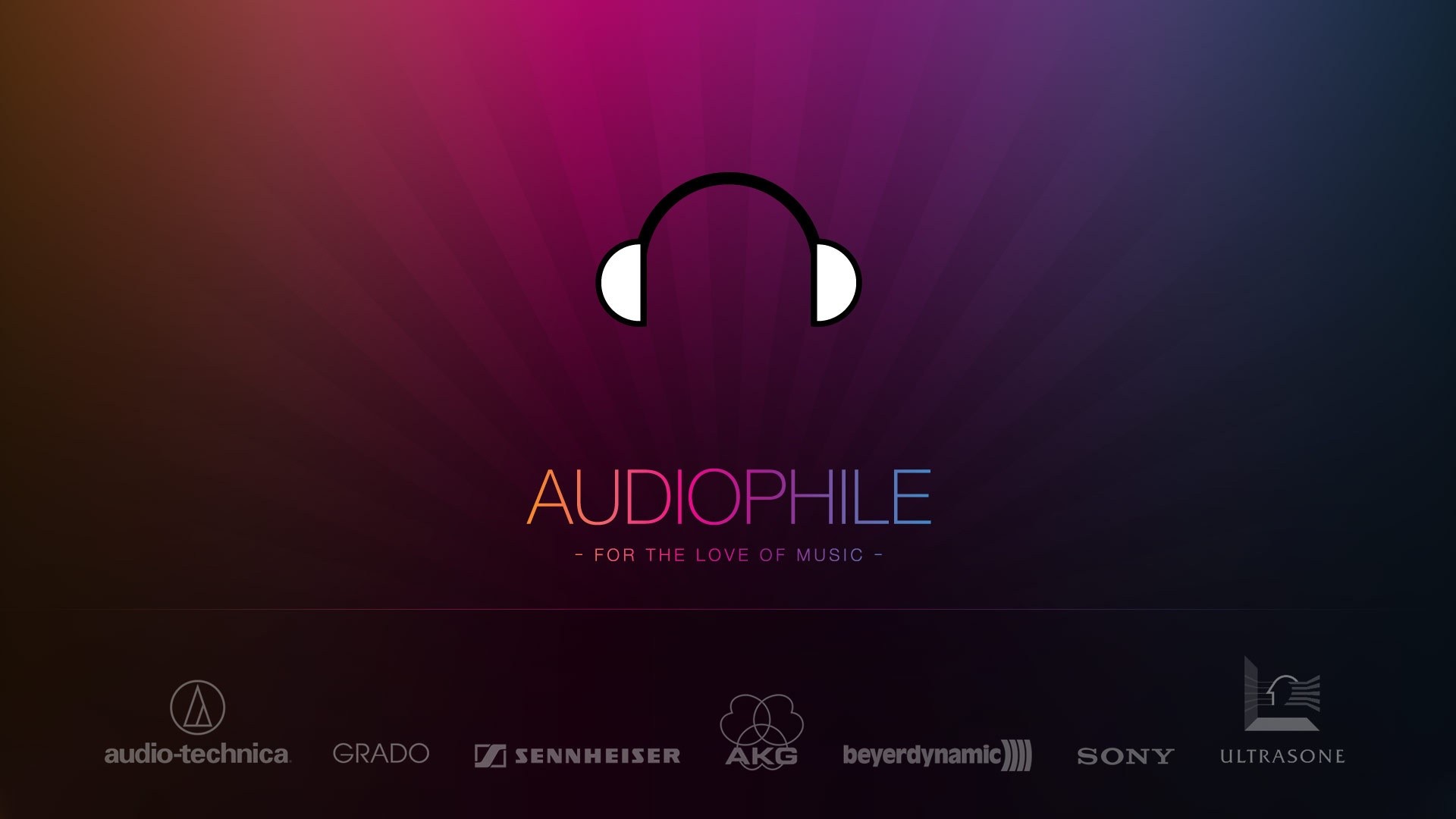 General 1920x1080 headphones typography colorful audio-technica spectrum music gradient logo Sennheiser AKG beyerdynamic Sony