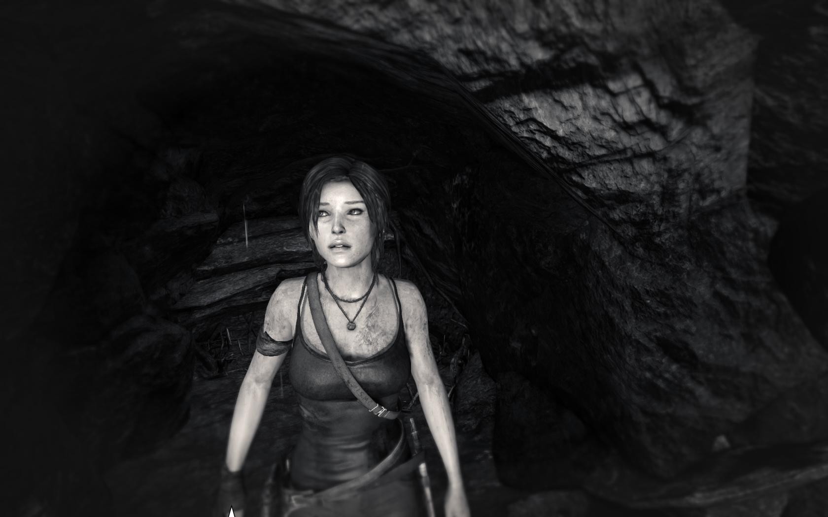 General 1680x1050 screen shot video games Tomb Raider Lara Croft (Tomb Raider) monochrome Tomb Raider (2013) video game girls video game characters