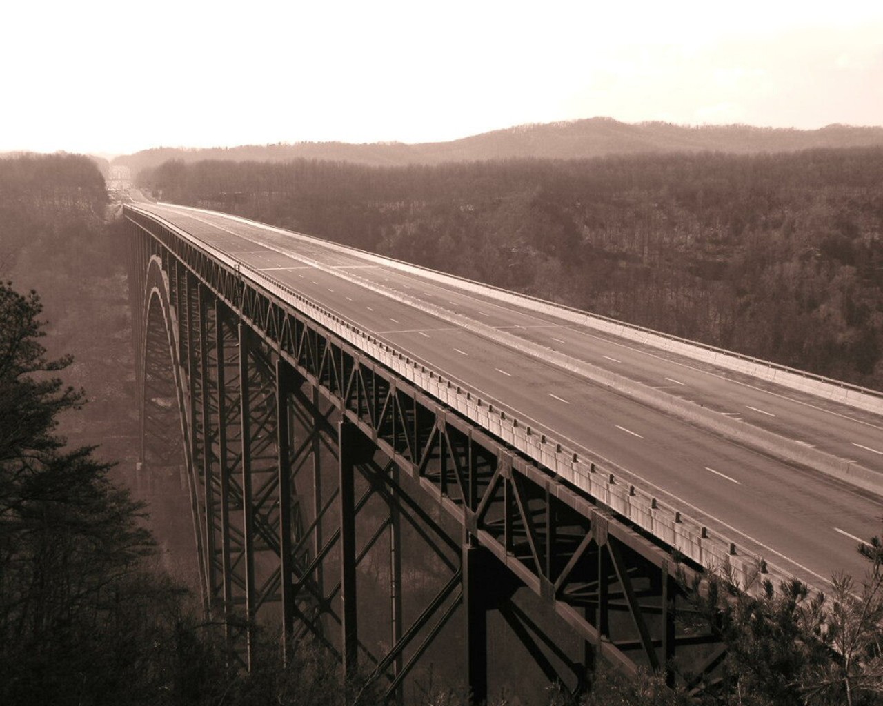 General 1280x1024 bridge viaduct highway road landscape construction outdoors sepia monochrome