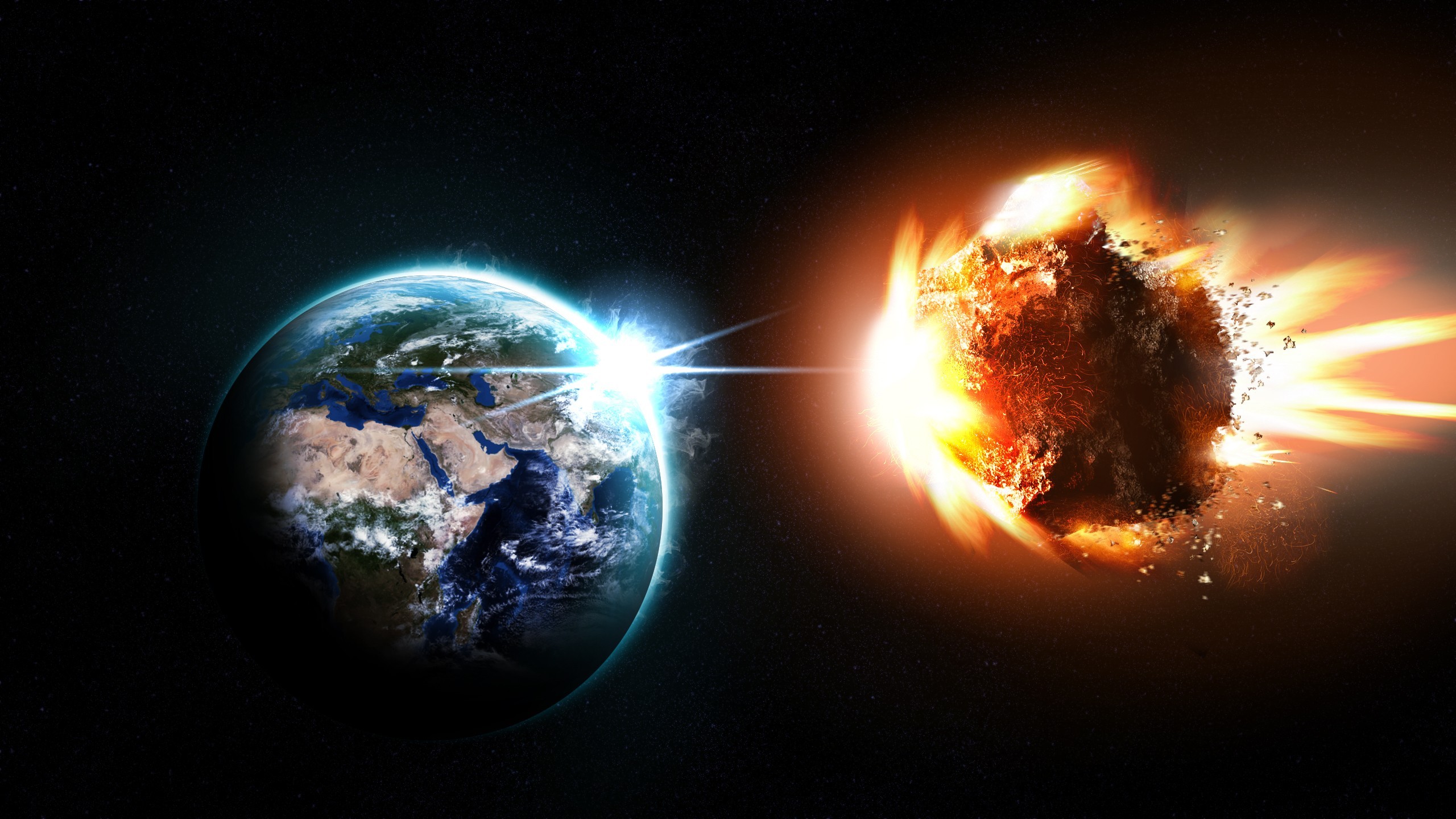 General 2560x1440 Earth space asteroid space art apocalyptic digital art planet