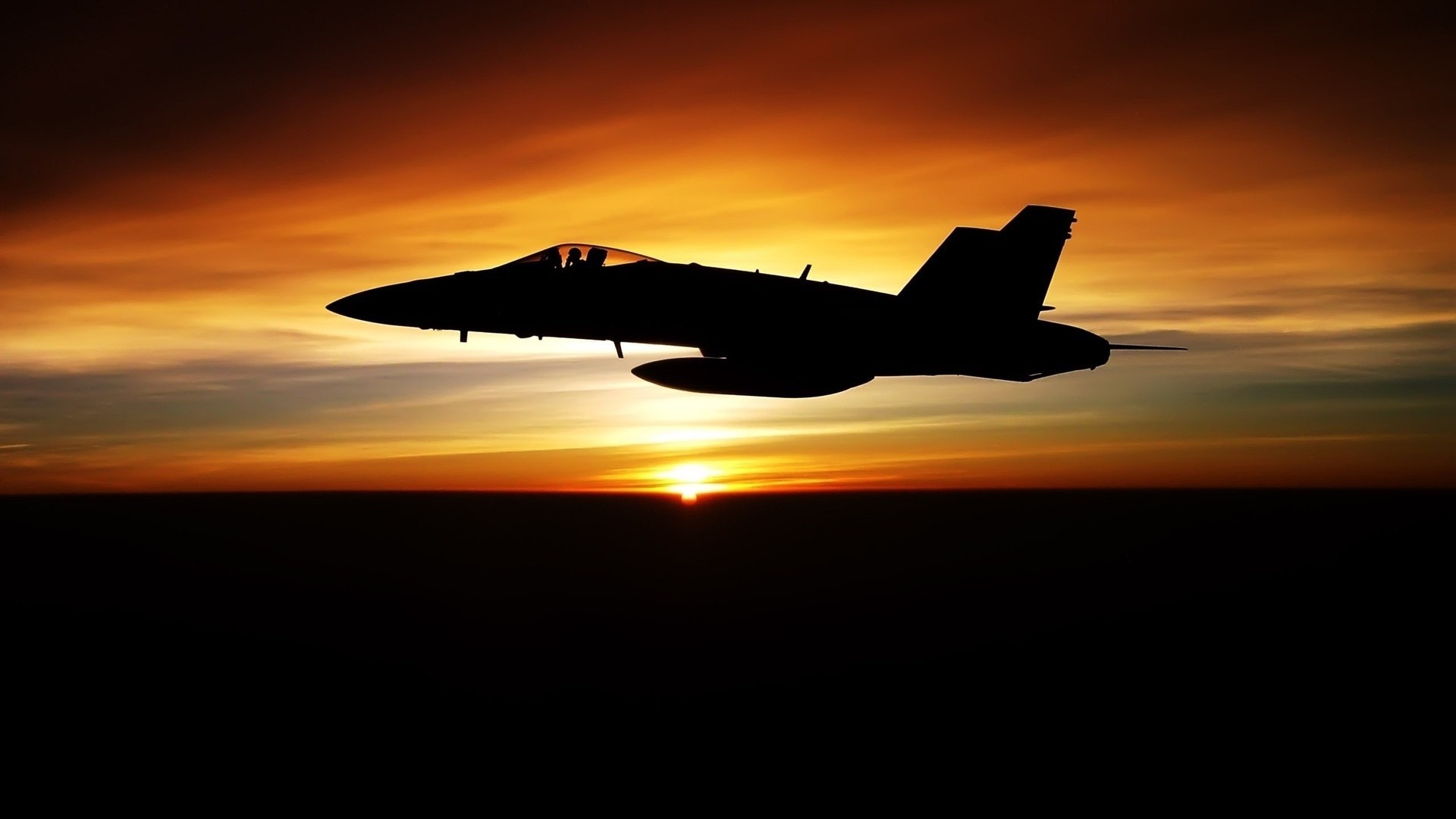 General 1920x1080 aircraft sunset military aircraft silhouette McDonnell Douglas F/A-18 Hornet vehicle military vehicle sky dark sunlight American aircraft military sunset glow photography McDonnell Douglas clouds airplane dusk pilot