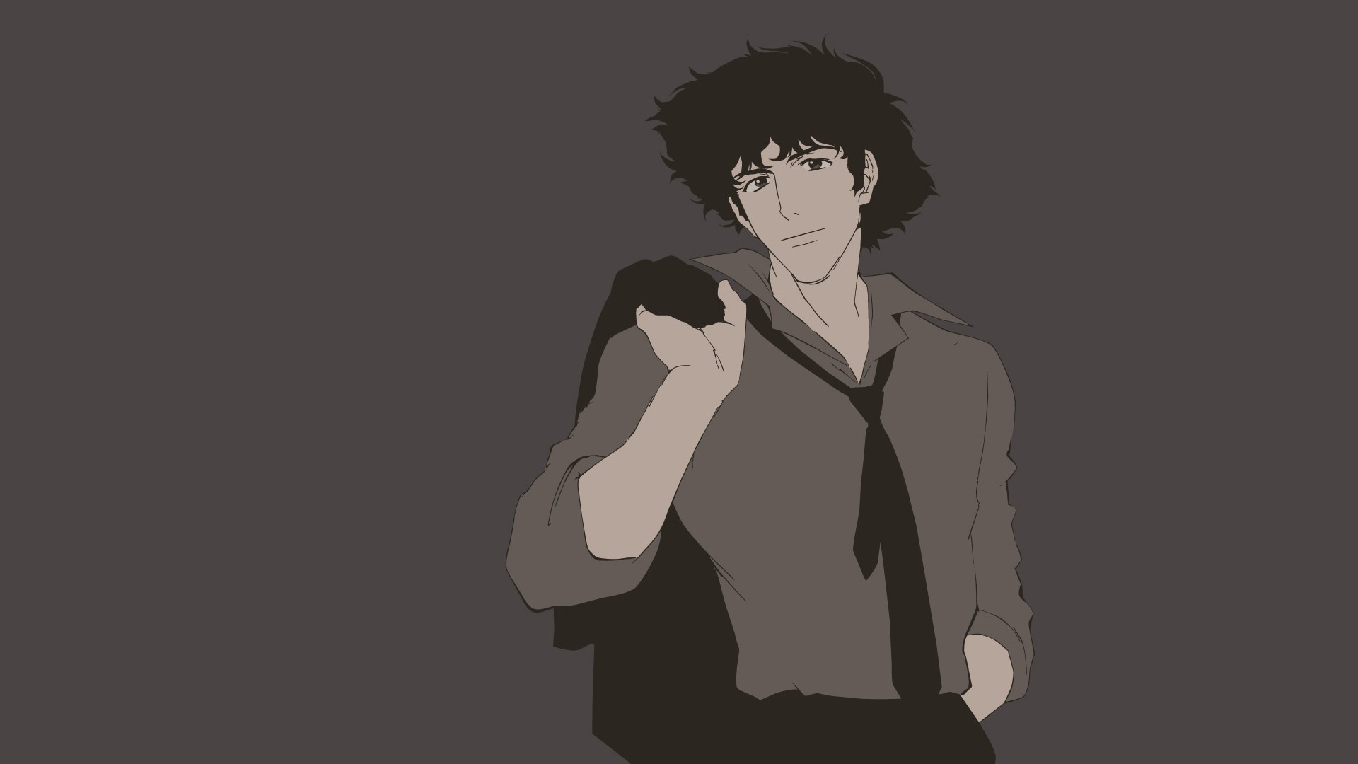 Anime 1920x1080 Cowboy Bebop anime boys anime tie looking at viewer simple background