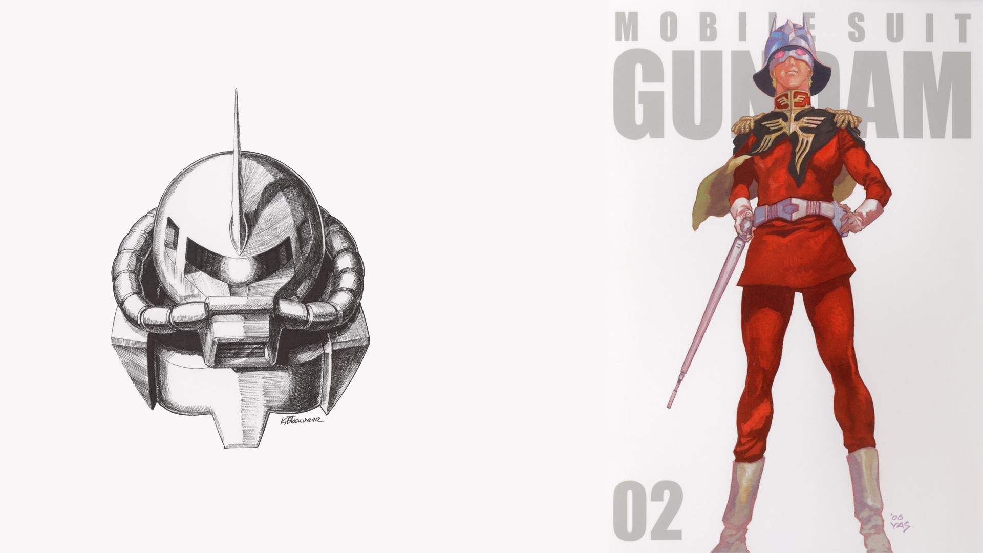 Anime 1920x1080 Gundam Mobile Suit Char Aznable Mobile Suit Gundam anime white background