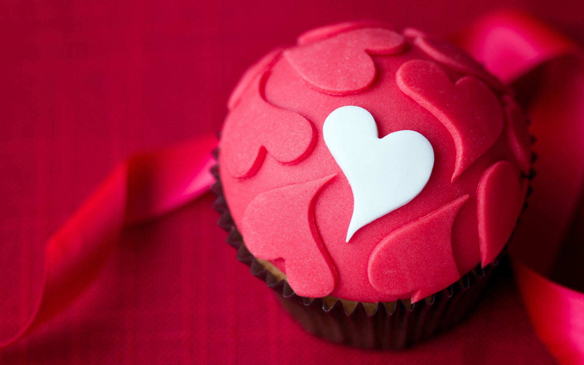 General 1920x1200 love cupcakes food sweets red background heart (design) digital art