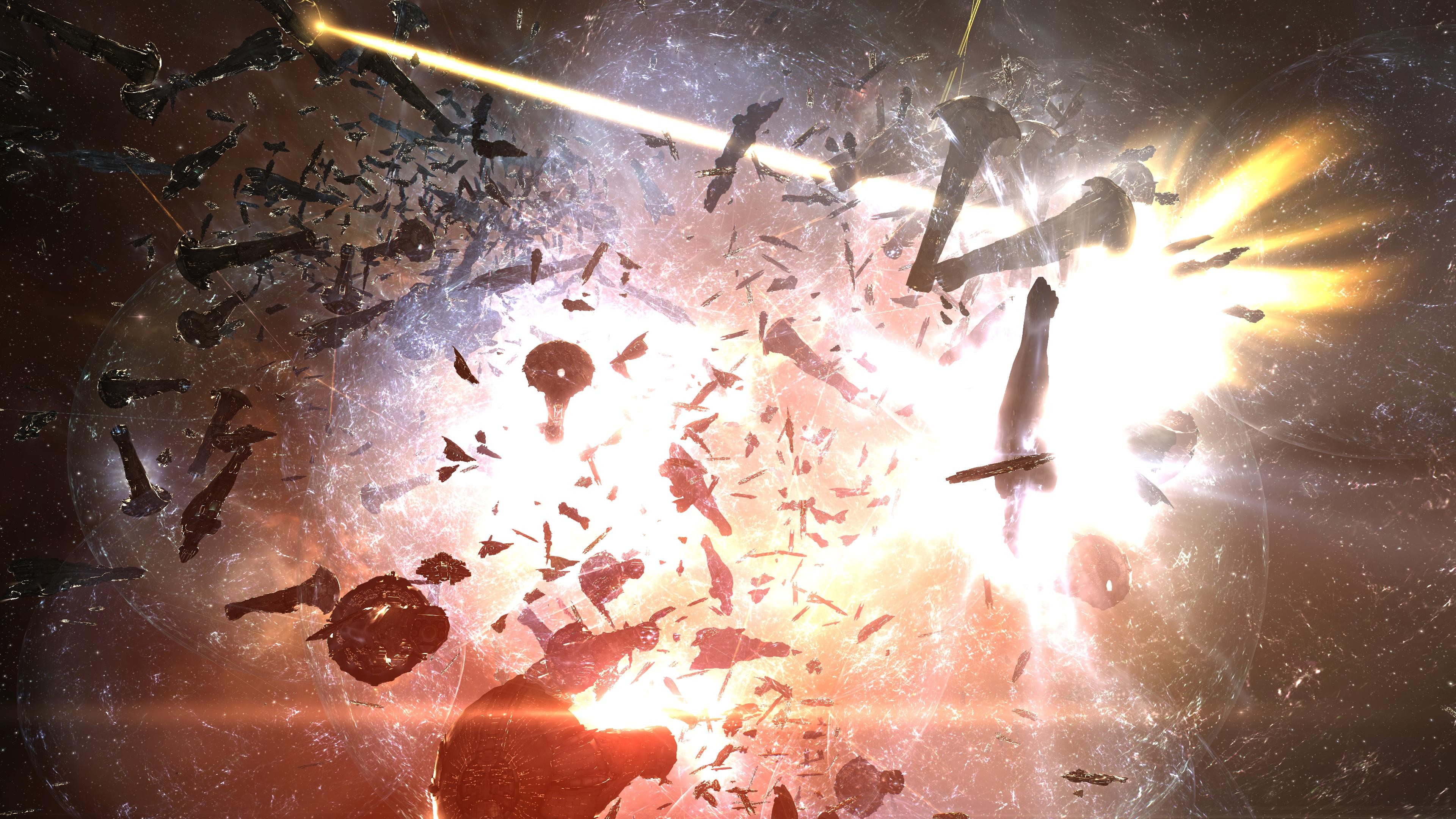 General 3840x2160 space spaceship space battle video games PC gaming EVE Online science fiction