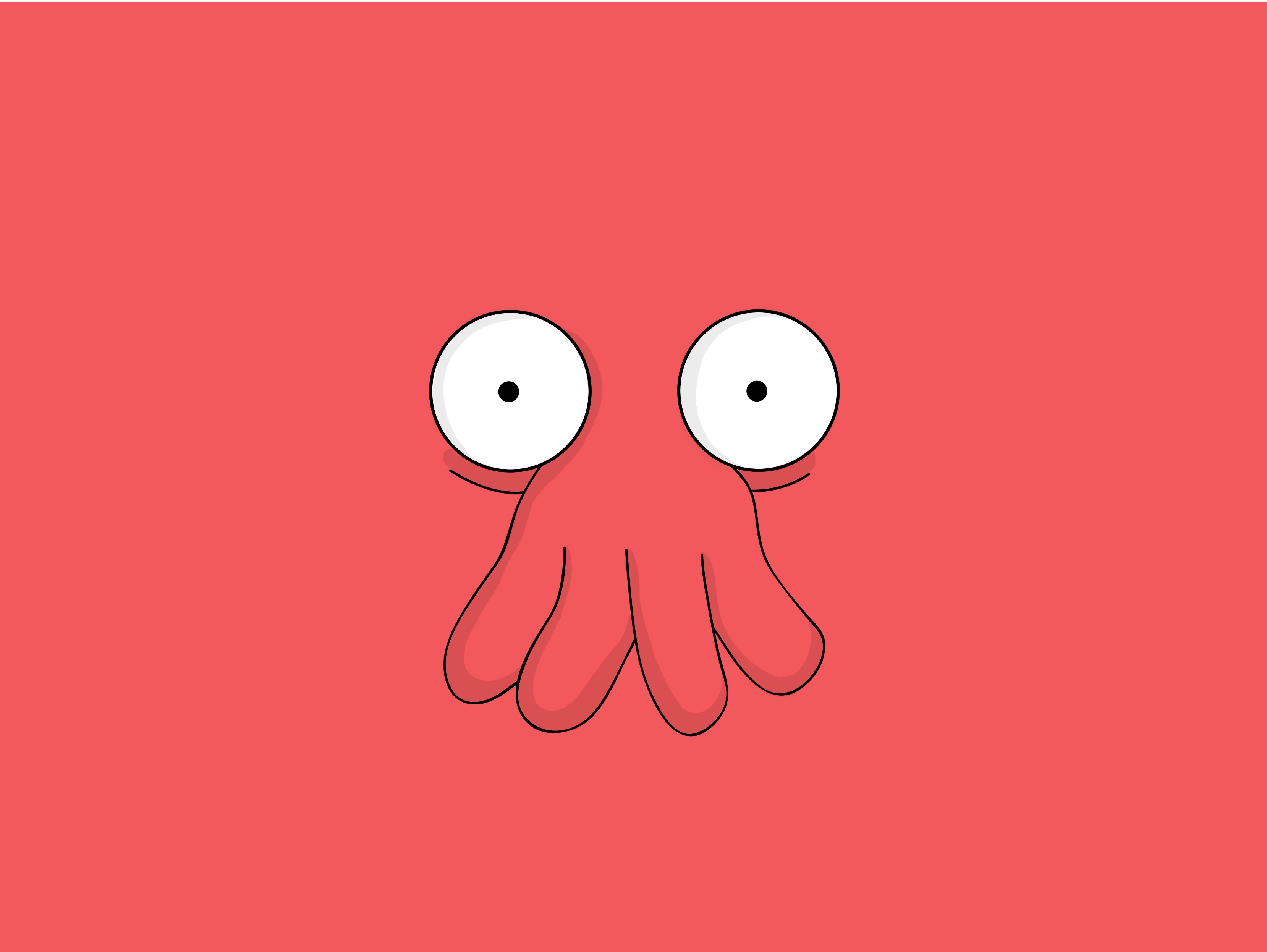 General 3317x2492 Zoidberg Futurama minimalism TV series science fiction red background simple background