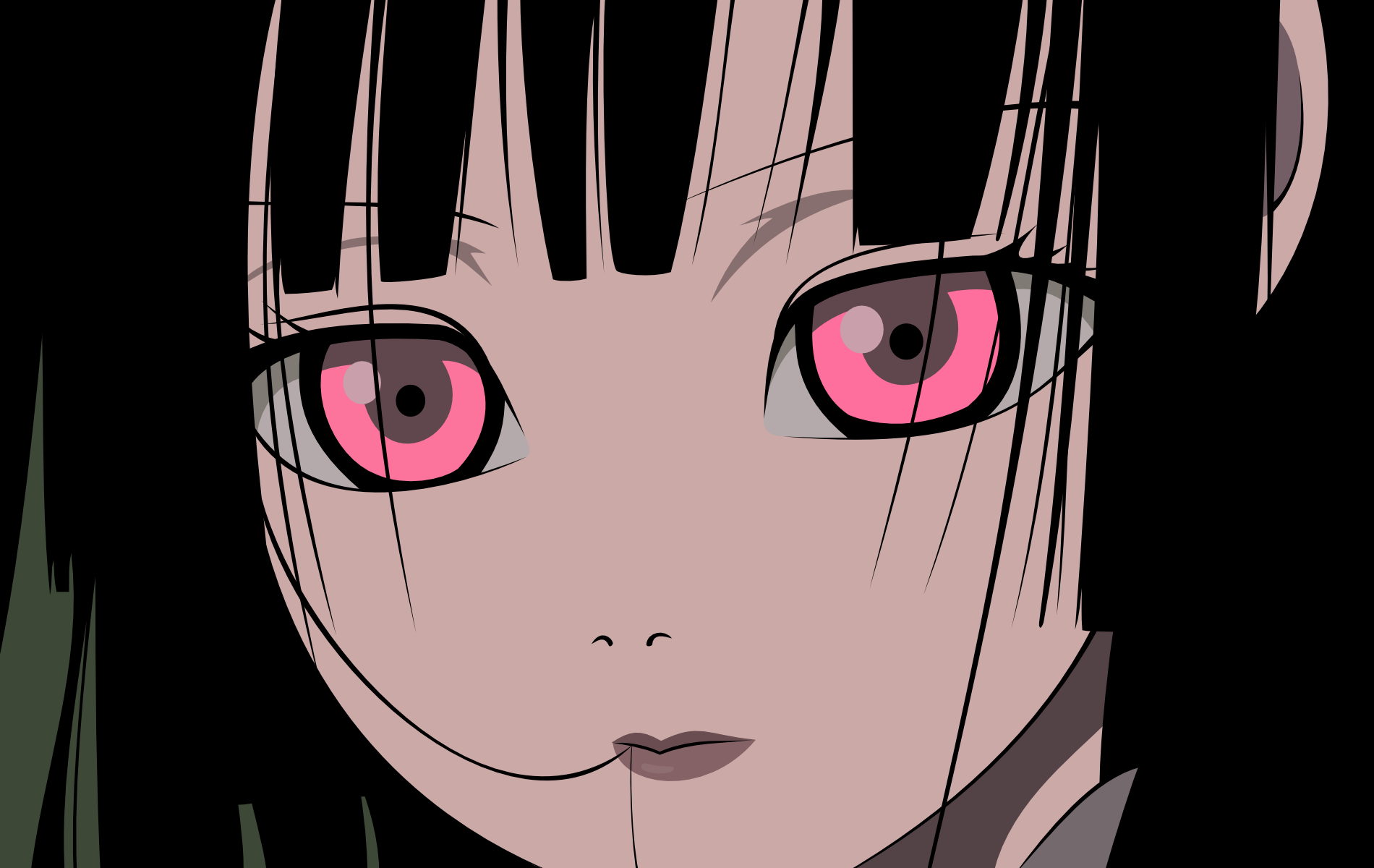 Anime 1900x1200 Jigoku Shoujo anime girls anime pink eyes dark hair face