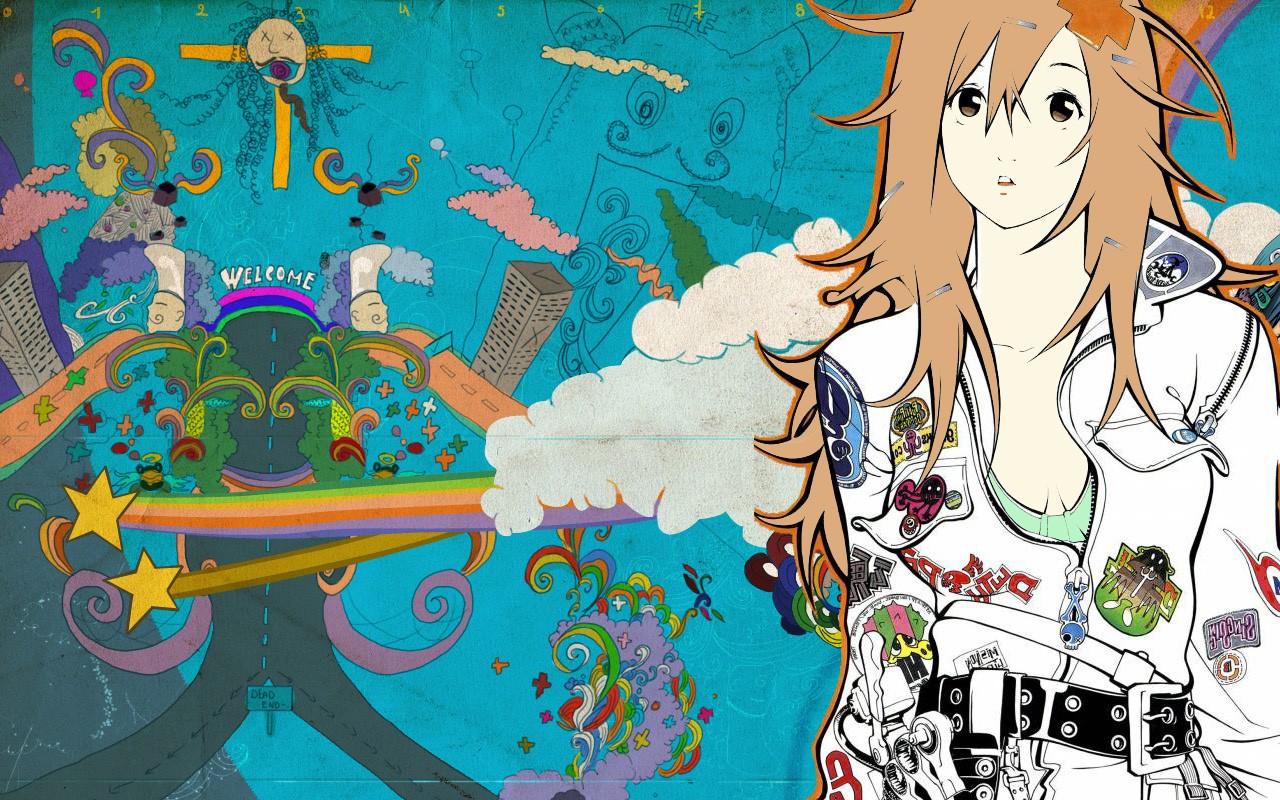 Anime 1280x800 anime colorful Koufuku Graffiti anime girls brunette long hair