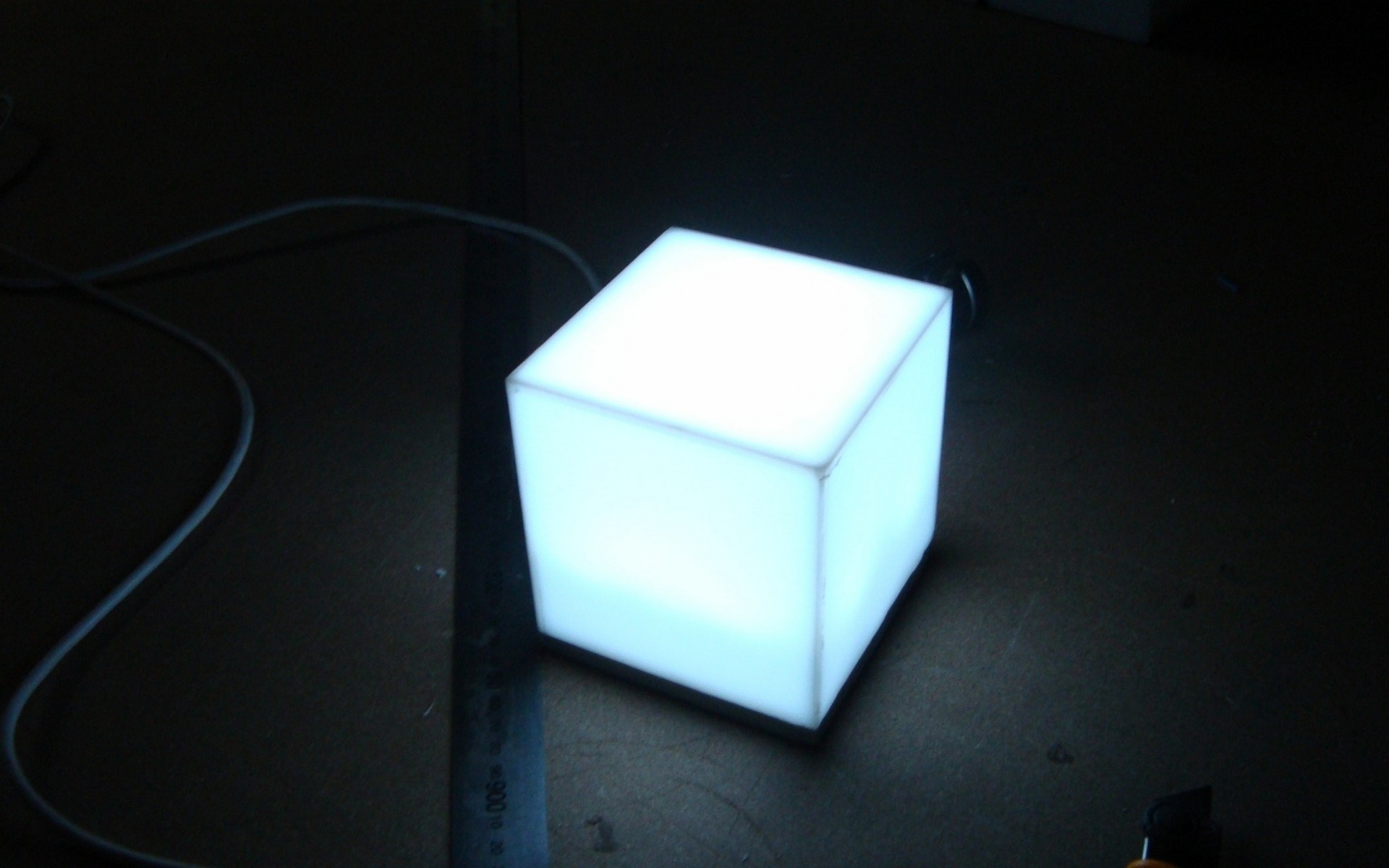 General 1920x1200 cube 3D blocks lamp cyan CGI lights dark cables digital art low light shapes glowing