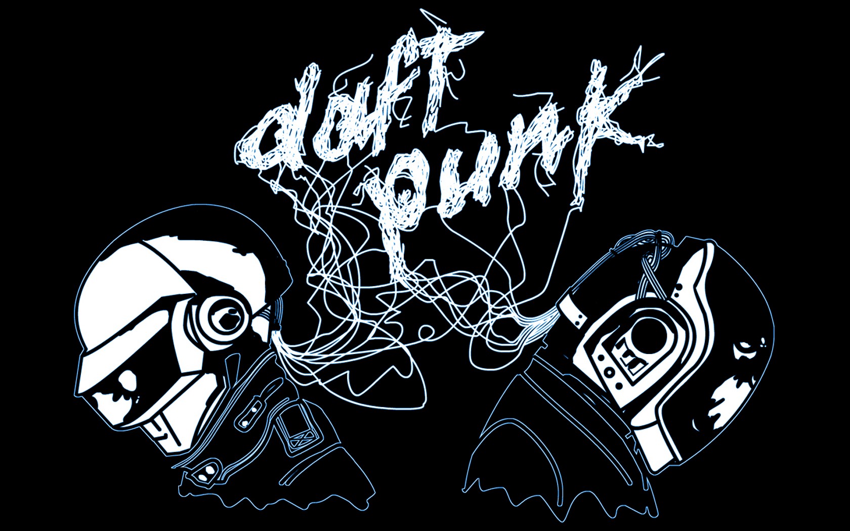 General 1680x1050 Daft Punk digital art music artwork simple background electronic music
