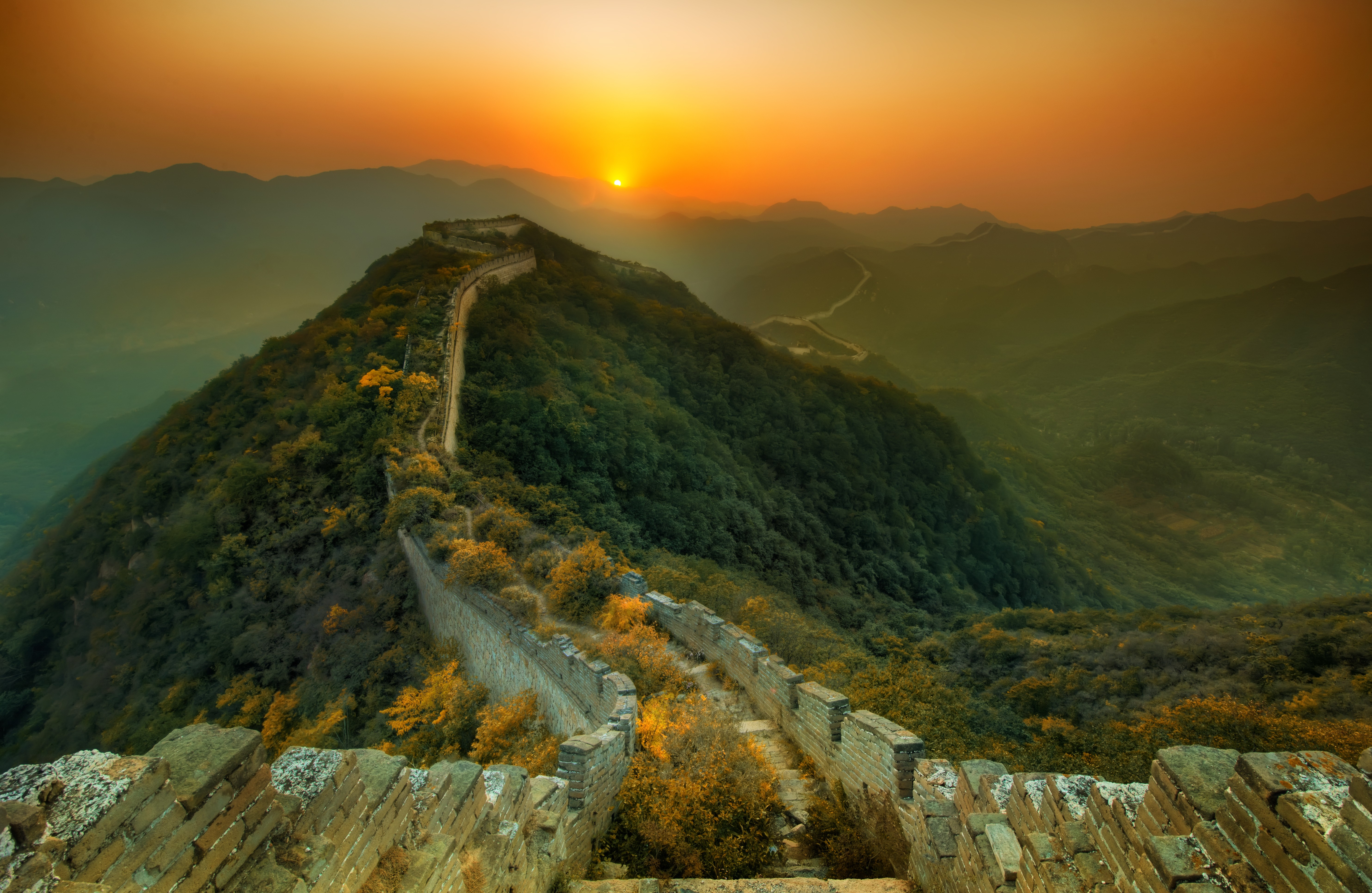 General 5934x3864 nature wall Great Wall of China mountains landscape Asia sunlight