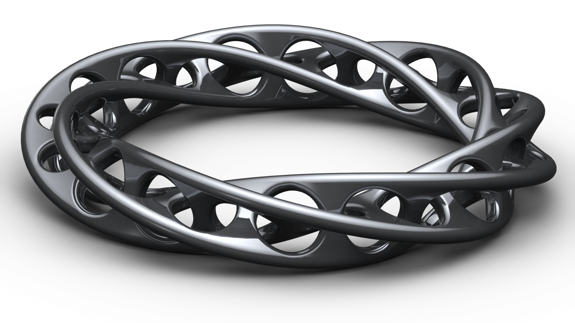 General 1920x1080 digital art simple background Mobius strip circle reflection abstract CGI monochrome