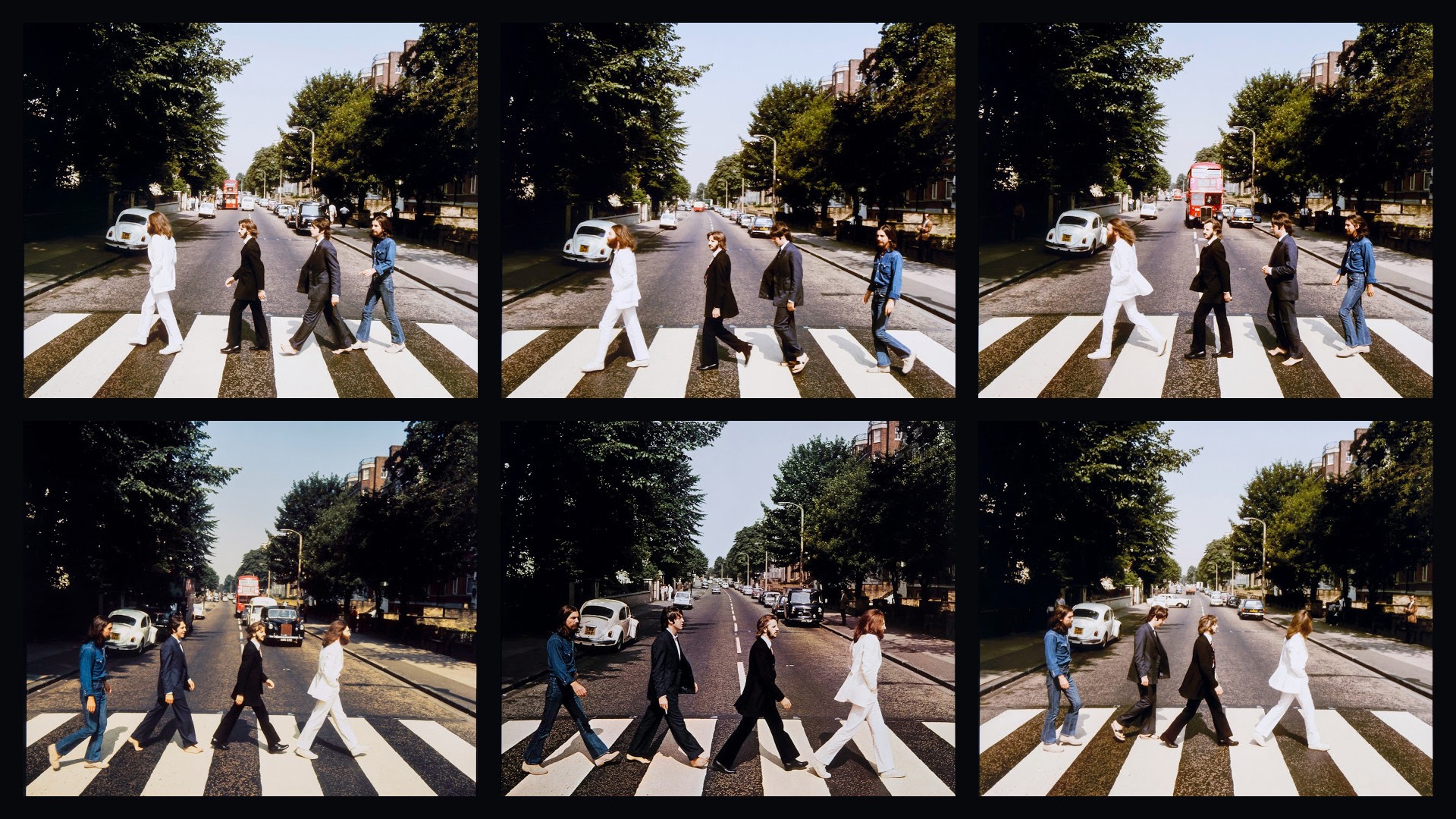 General 1920x1080 collage street men The Beatles history Abbey Road music