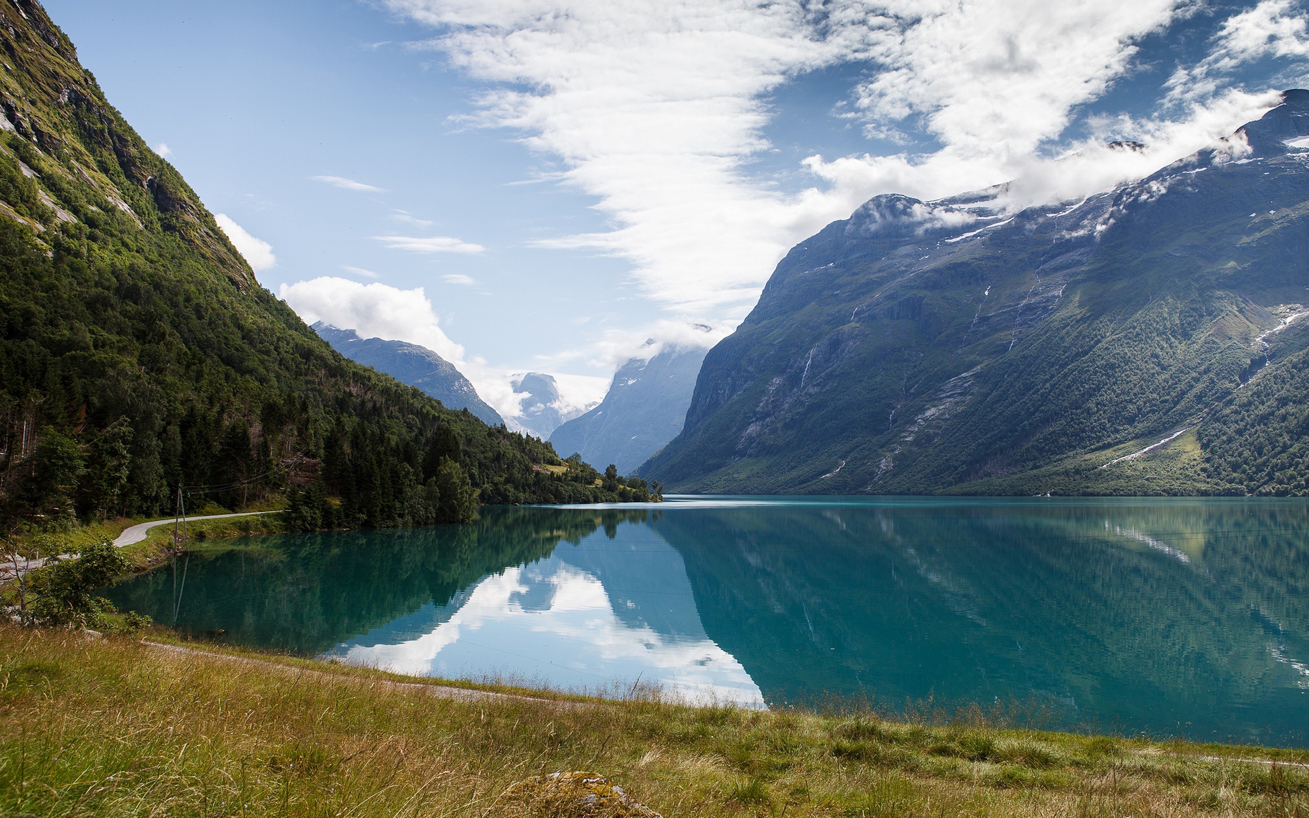 General 2560x1600 mountains lake Norway valley nordic landscapes nature landscape reflection