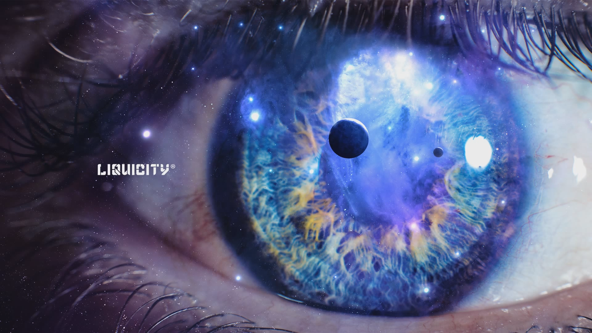General 1920x1080 Liquicity space sky colorful digital art eyes planet