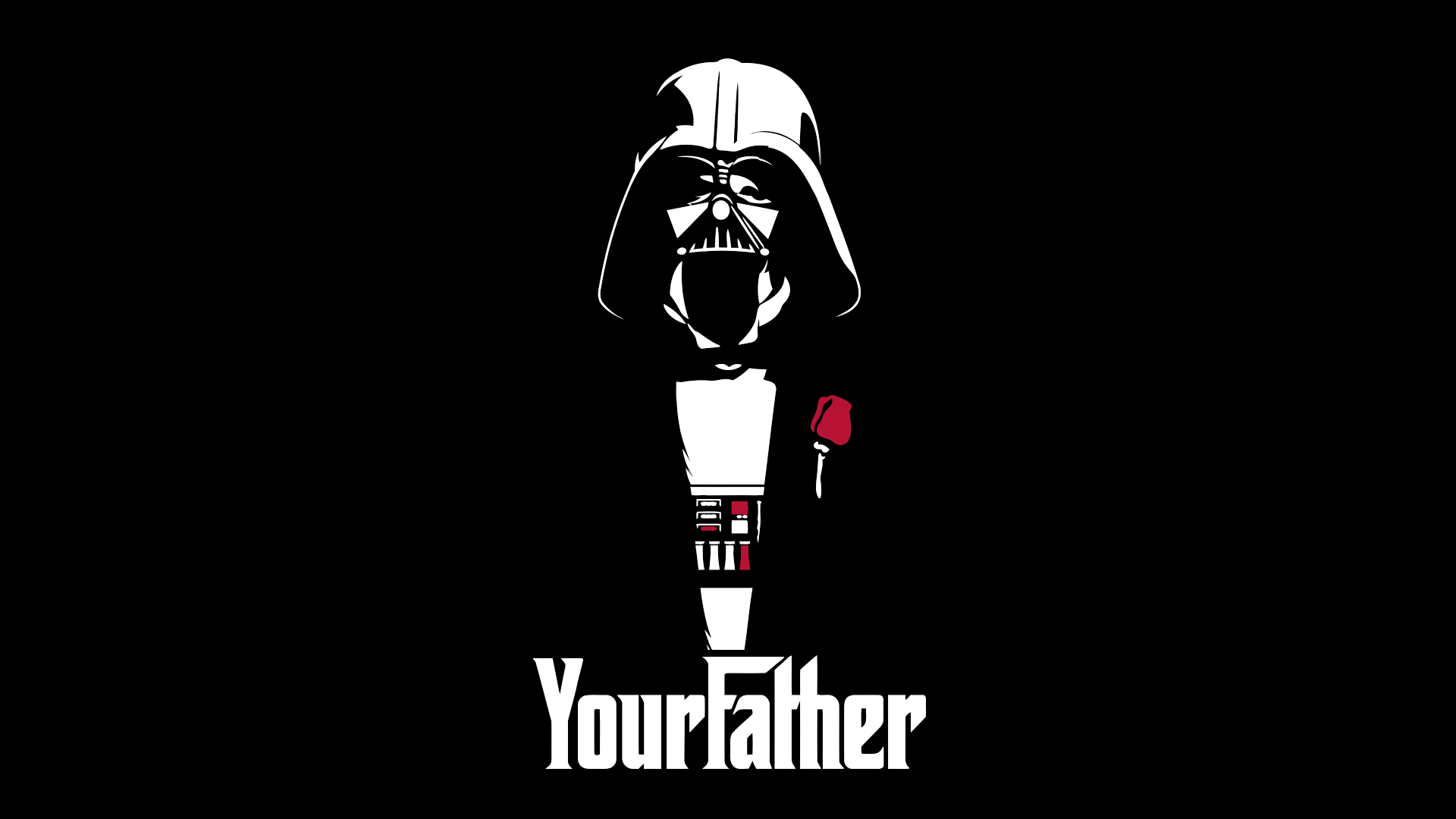 General 1920x1080 Darth Vader The Godfather father Star Wars Sith selective coloring humor spoilers minimalism crossover Star Wars Villains movie characters