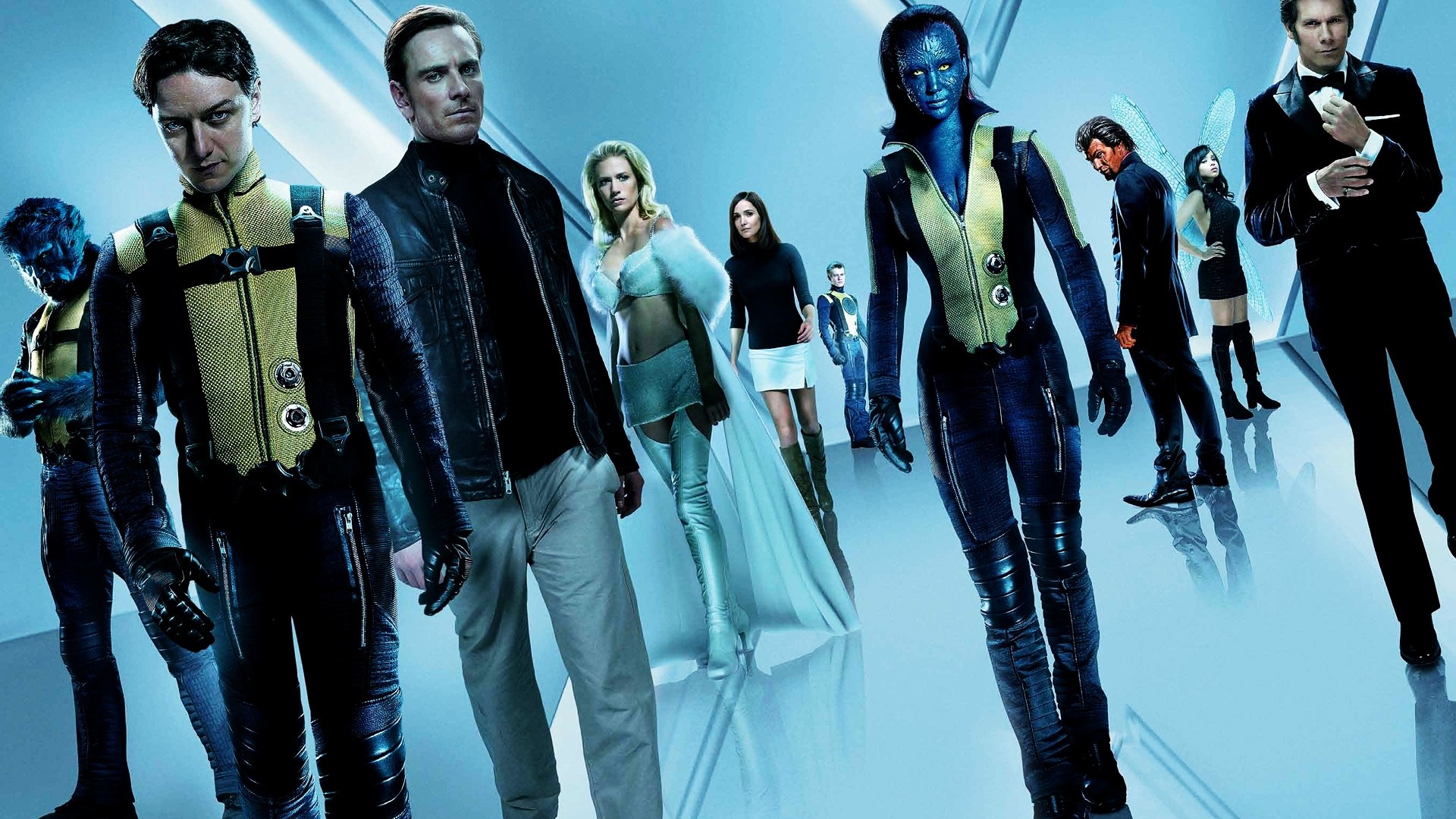 People 1920x1080 movies X-Men: First Class Magneto Charles Xavier Mystique James McAvoy Michael Fassbender Beast (character) Jennifer Lawrence Emma Frost X-Men Nicholas Hoult